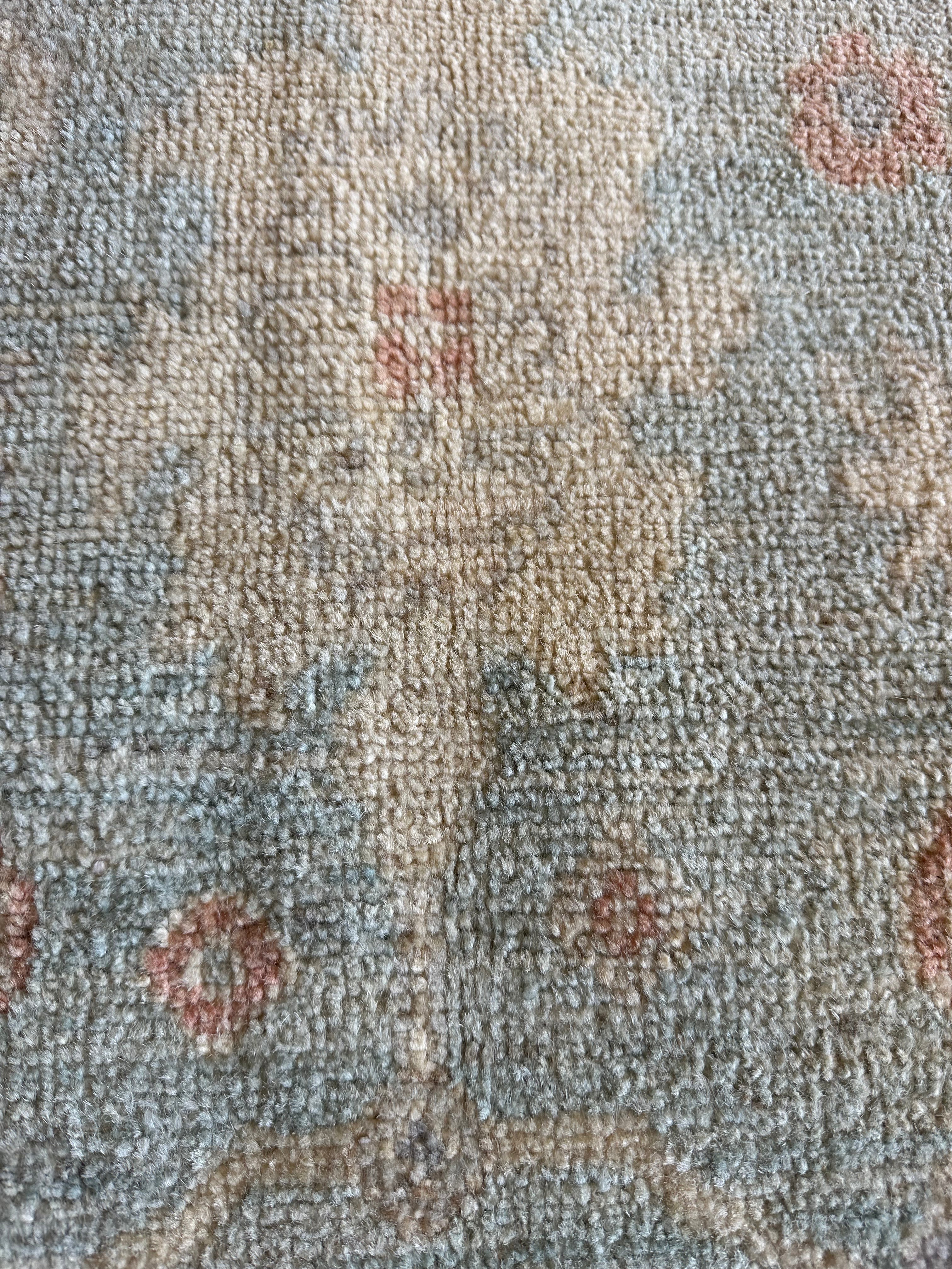Aaliyah Amrohi 1.11x3 Blue Afghani Whitewashed Oushak