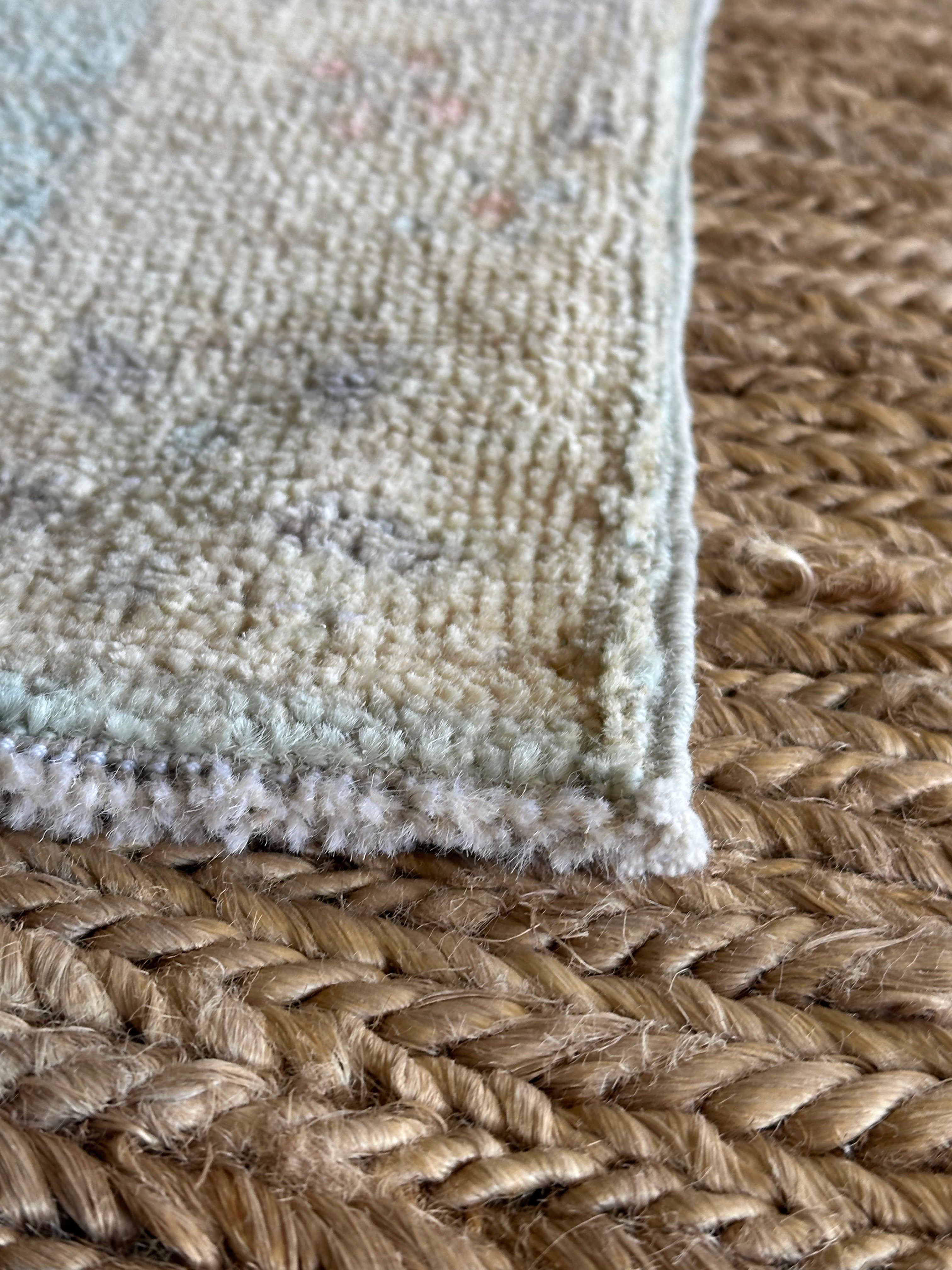 Aaliyah Amrohi 1.11x3 Blue Afghani Whitewashed Oushak