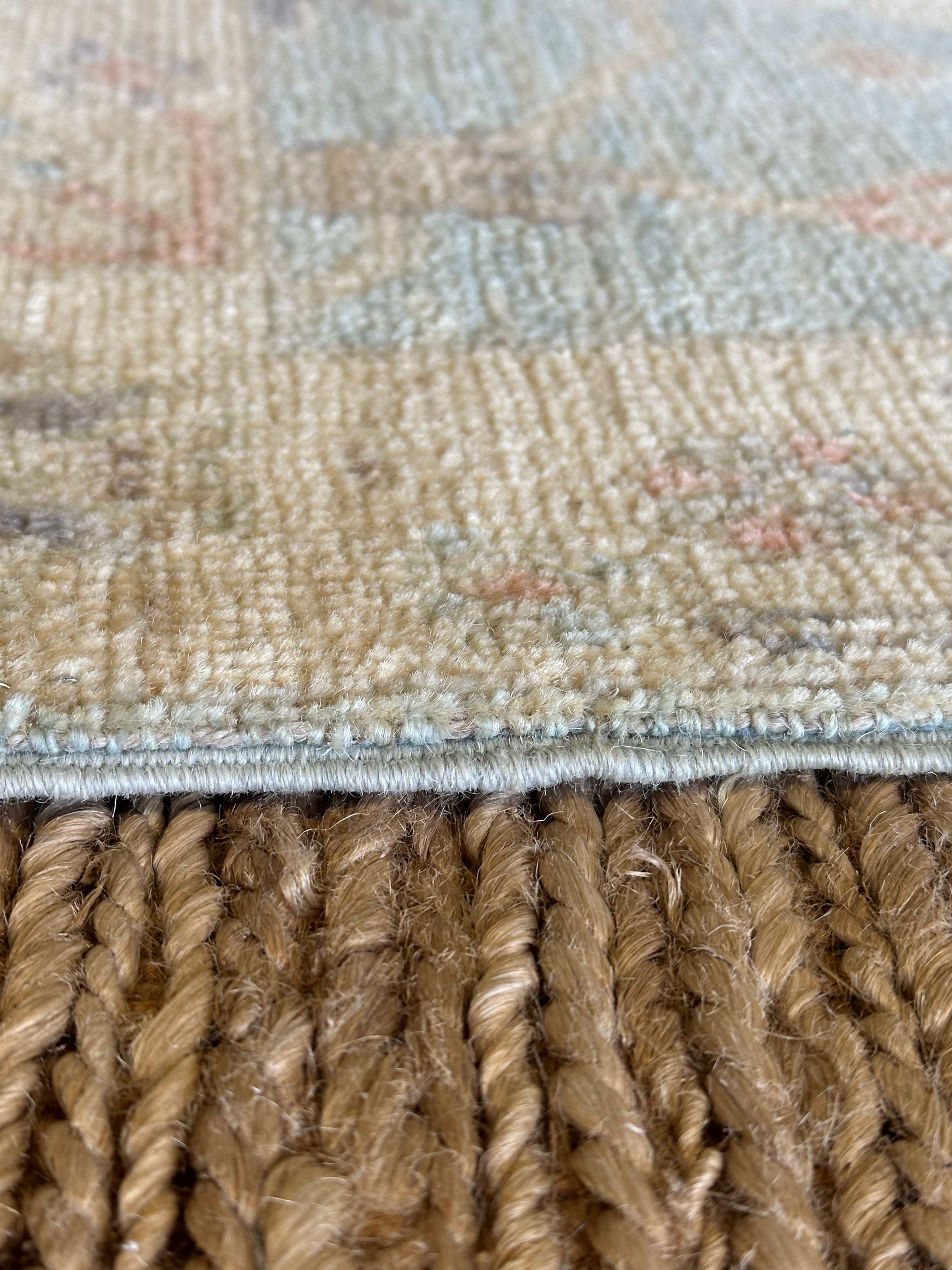 Aaliyah Amrohi 1.11x3 Blue Afghani Whitewashed Oushak