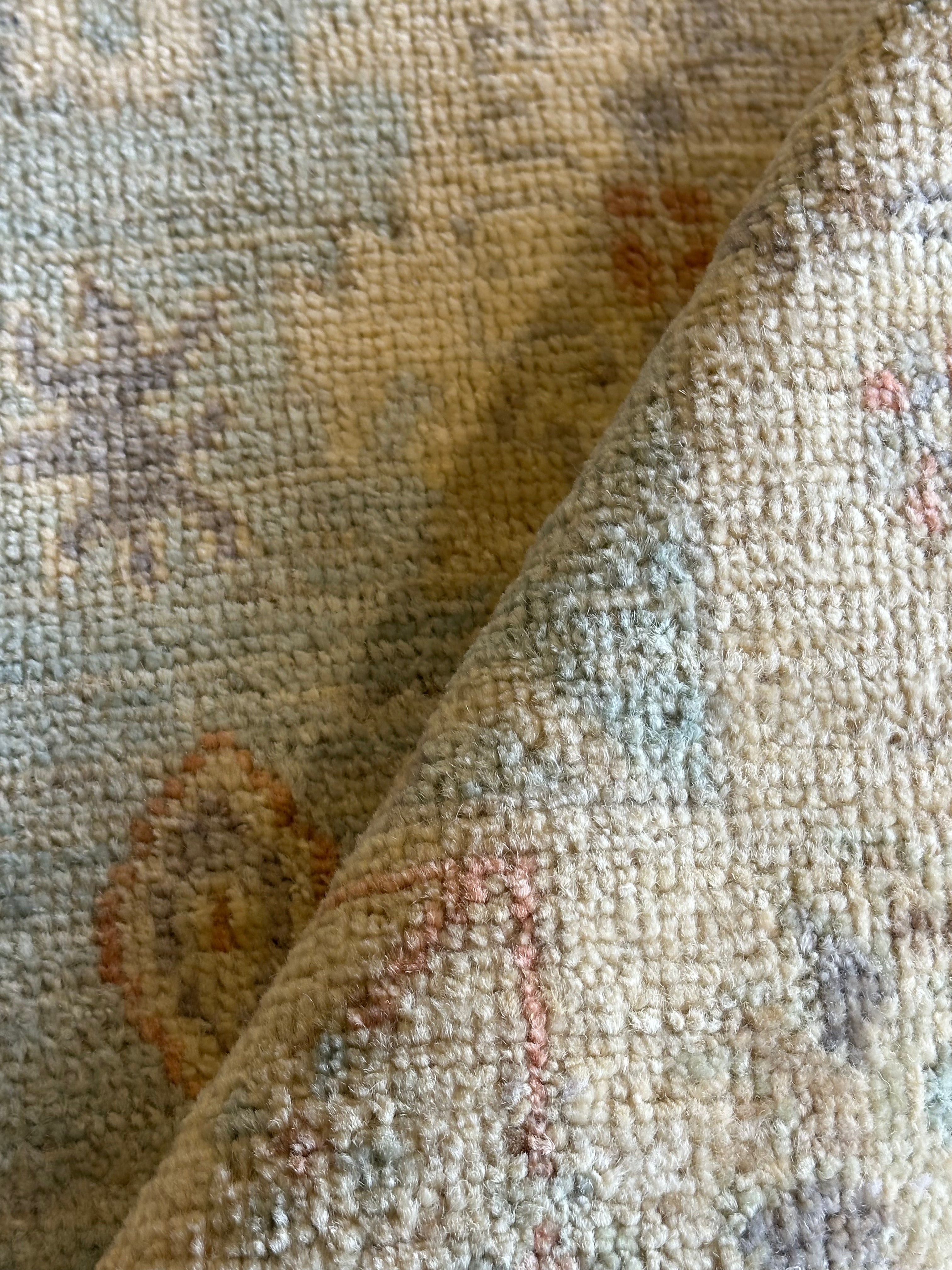 Aaliyah Amrohi 1.11x3 Blue Afghani Whitewashed Oushak