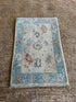 Sofie Calderon 2x3 Blue Afghani Whitewashed Oushak