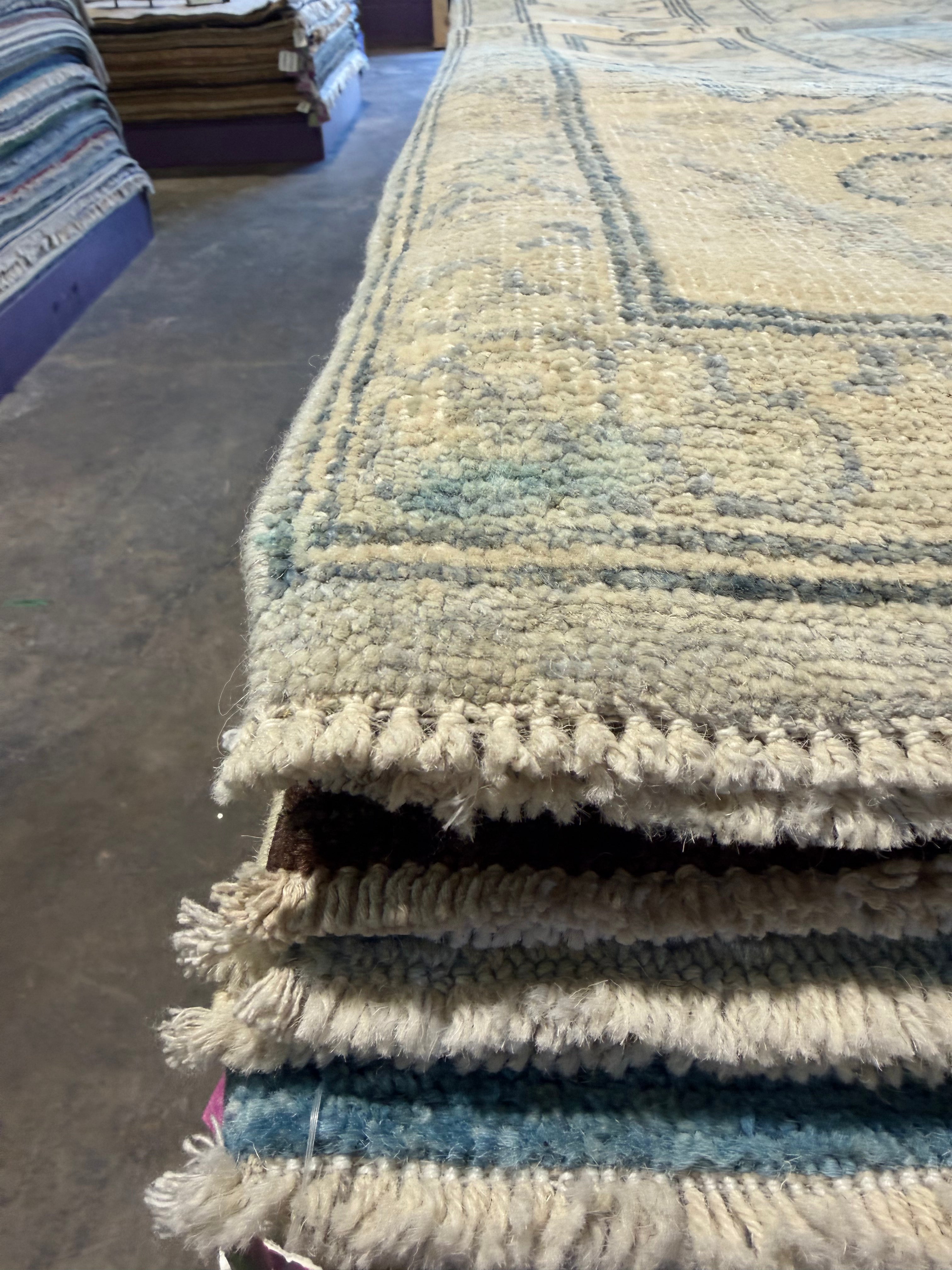 Jade Somerville 5.8x9 Hand-Knotted Afghani Oushak