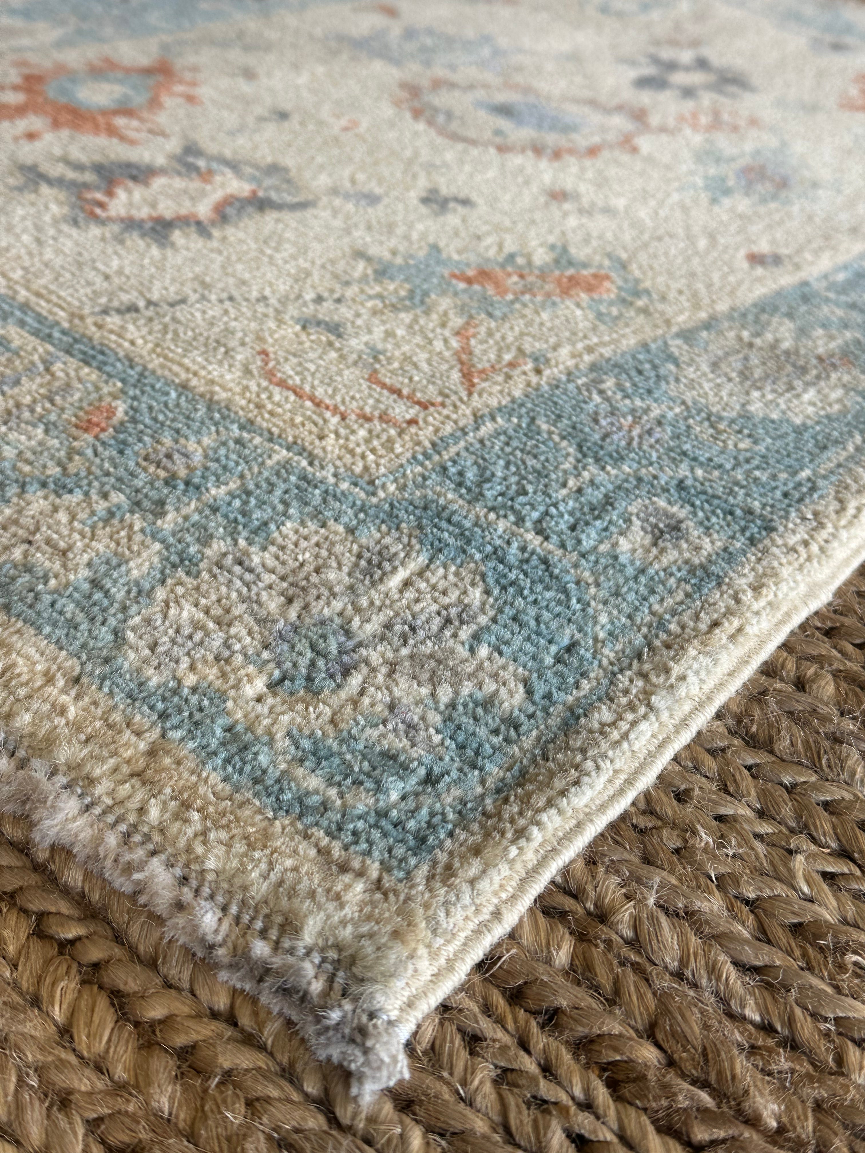 Sofie Calderon 2x3 Blue Afghani Whitewashed Oushak