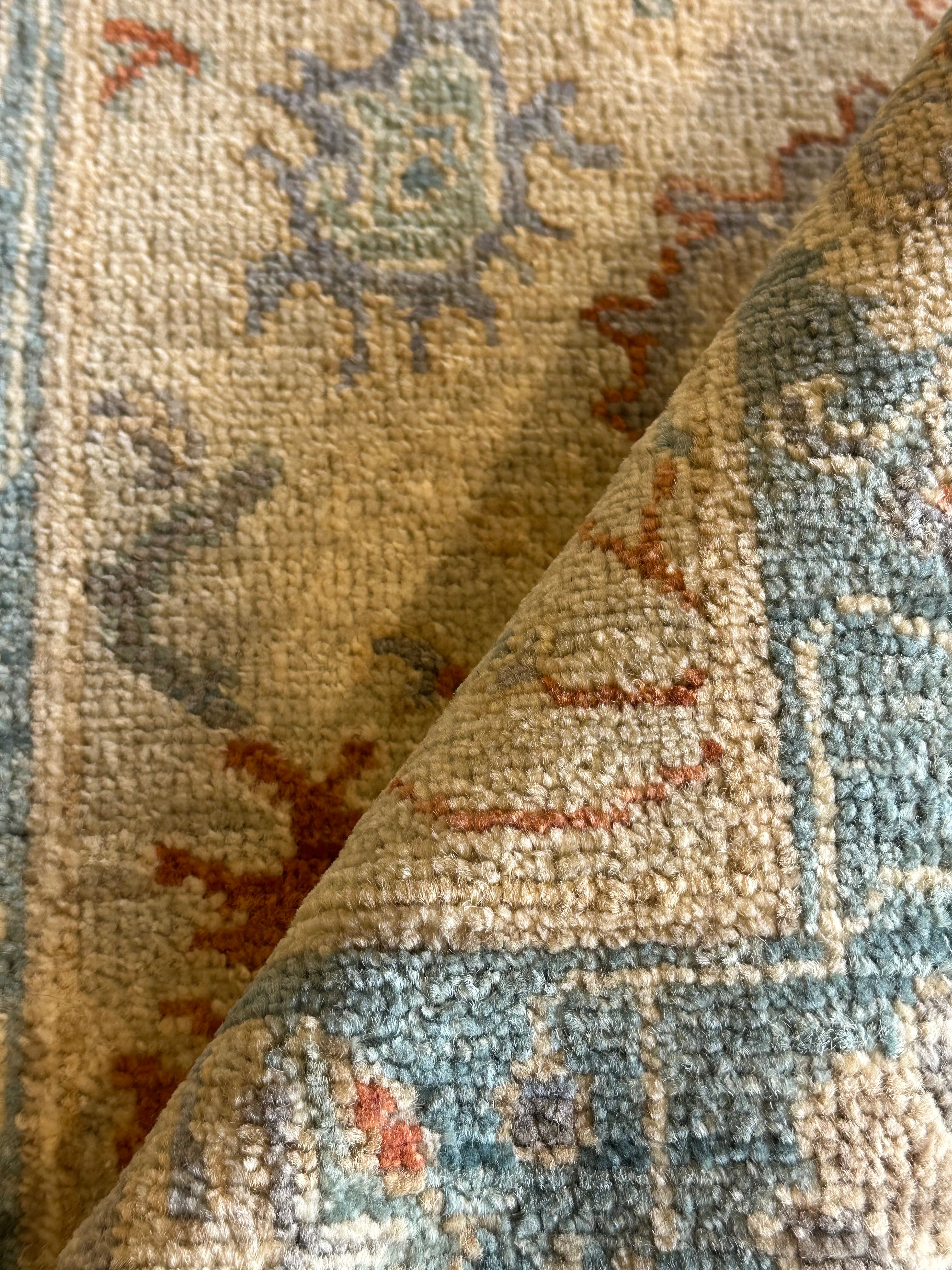 Sofie Calderon 2x3 Blue Afghani Whitewashed Oushak
