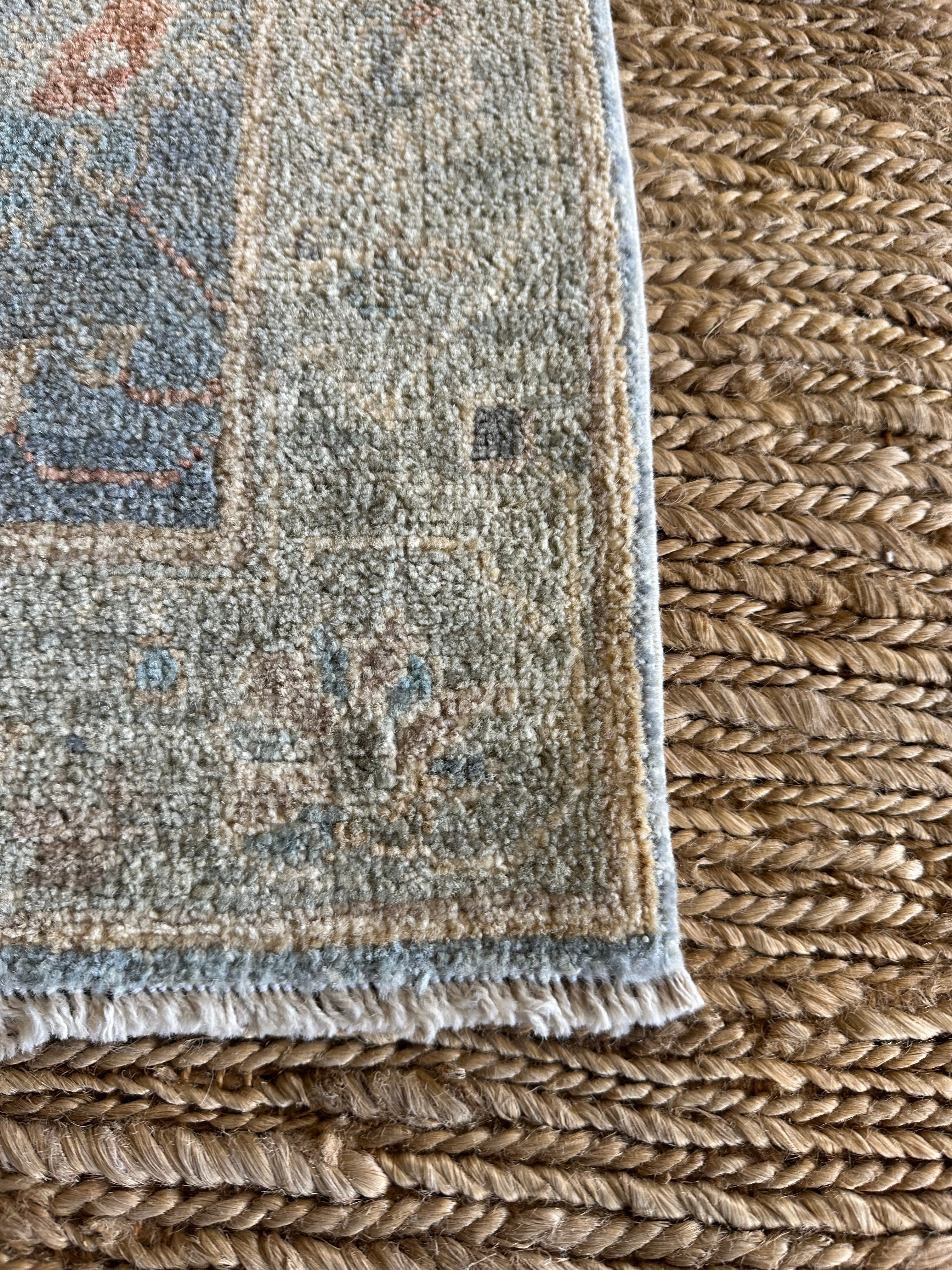 Charisma J. Sieras 2x3.1 Blue Afghani Whitewashed Oushak