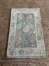 Mary Prendergast 2x3 Green Afghani Whitewashed Oushak