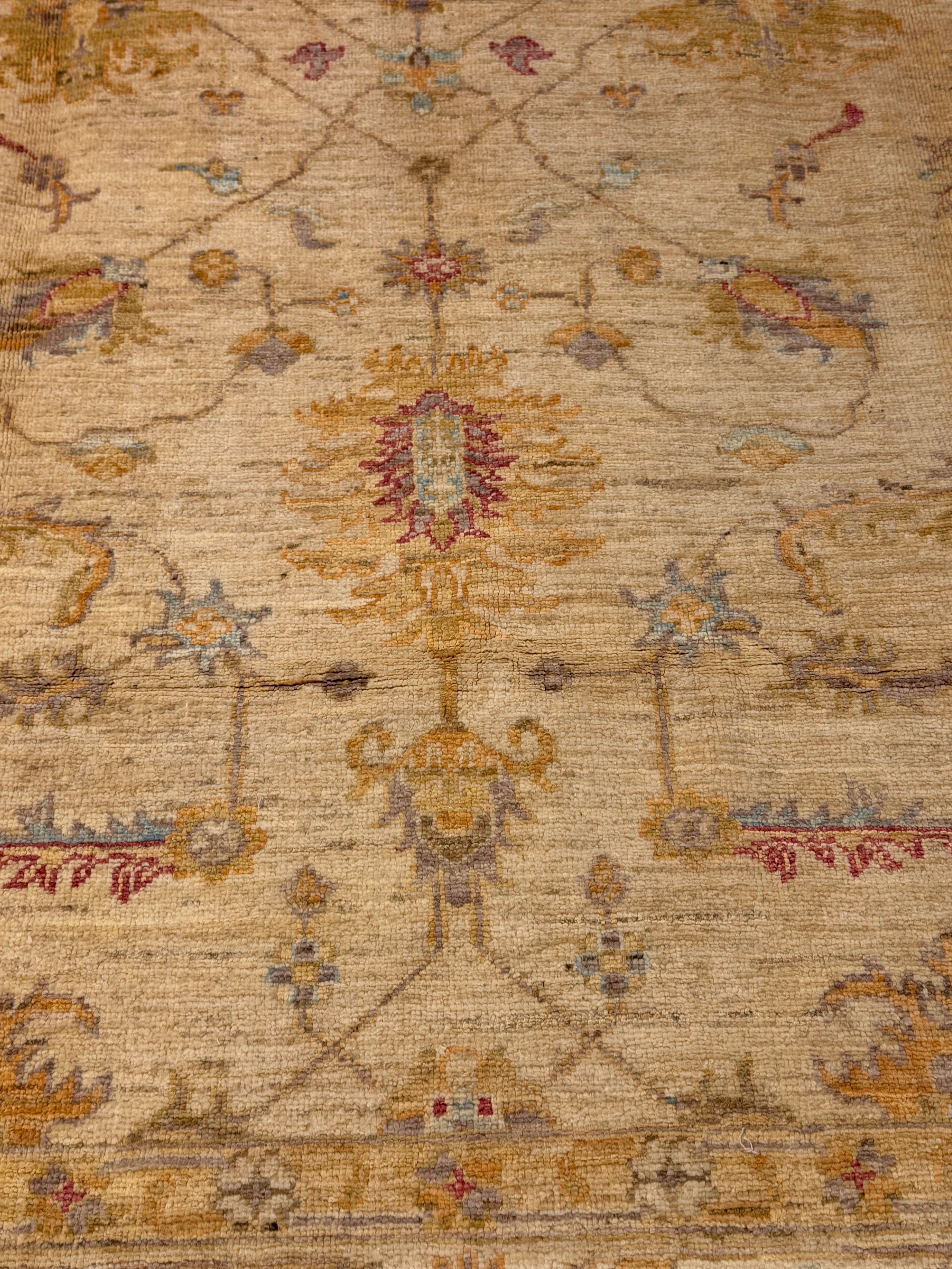 Amanda Cronin 5.11x7.9 Beige and Yellow  Afghani Ziegler Rug