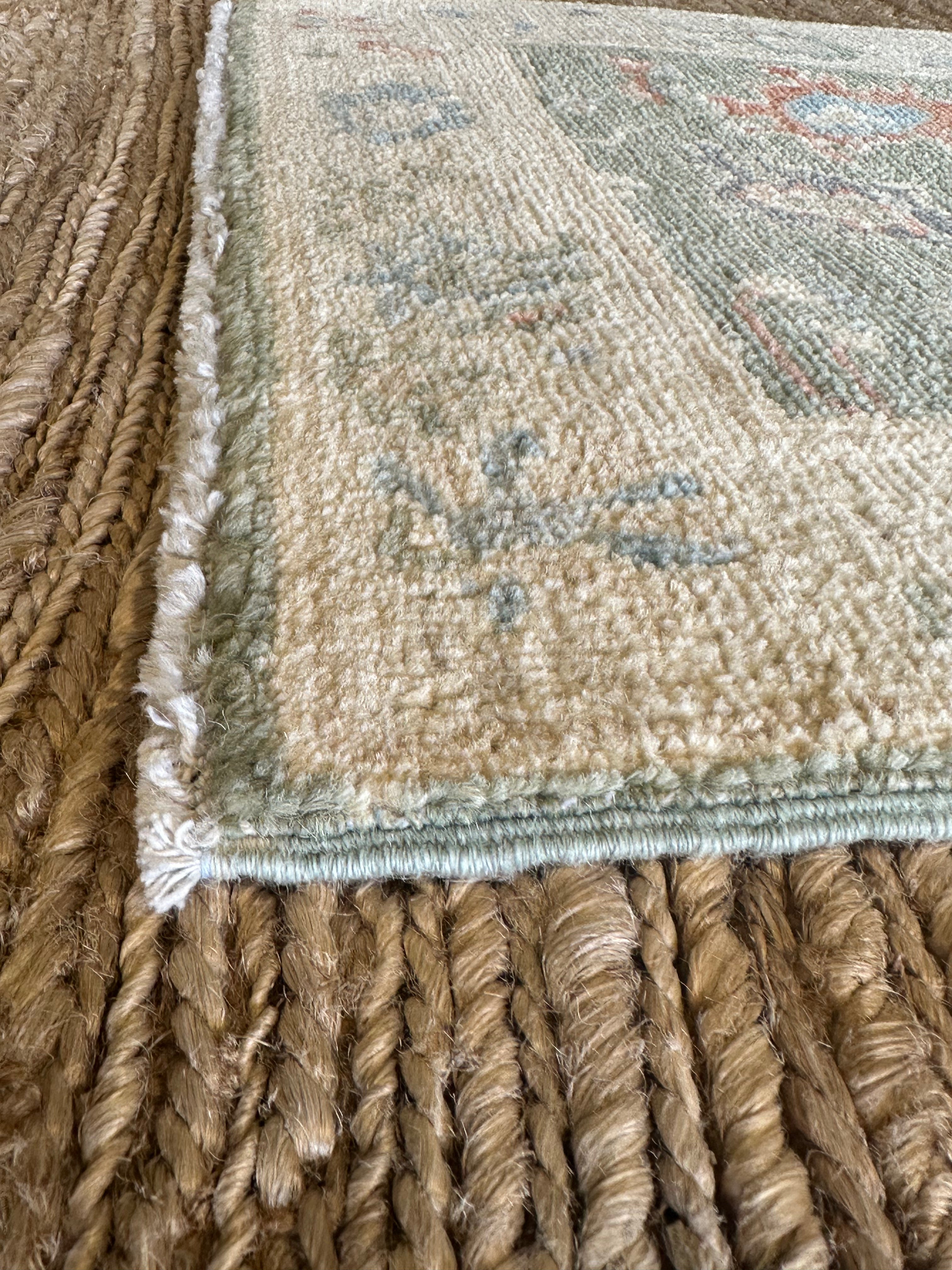 Mary Prendergast 2x3 Green Afghani Whitewashed Oushak