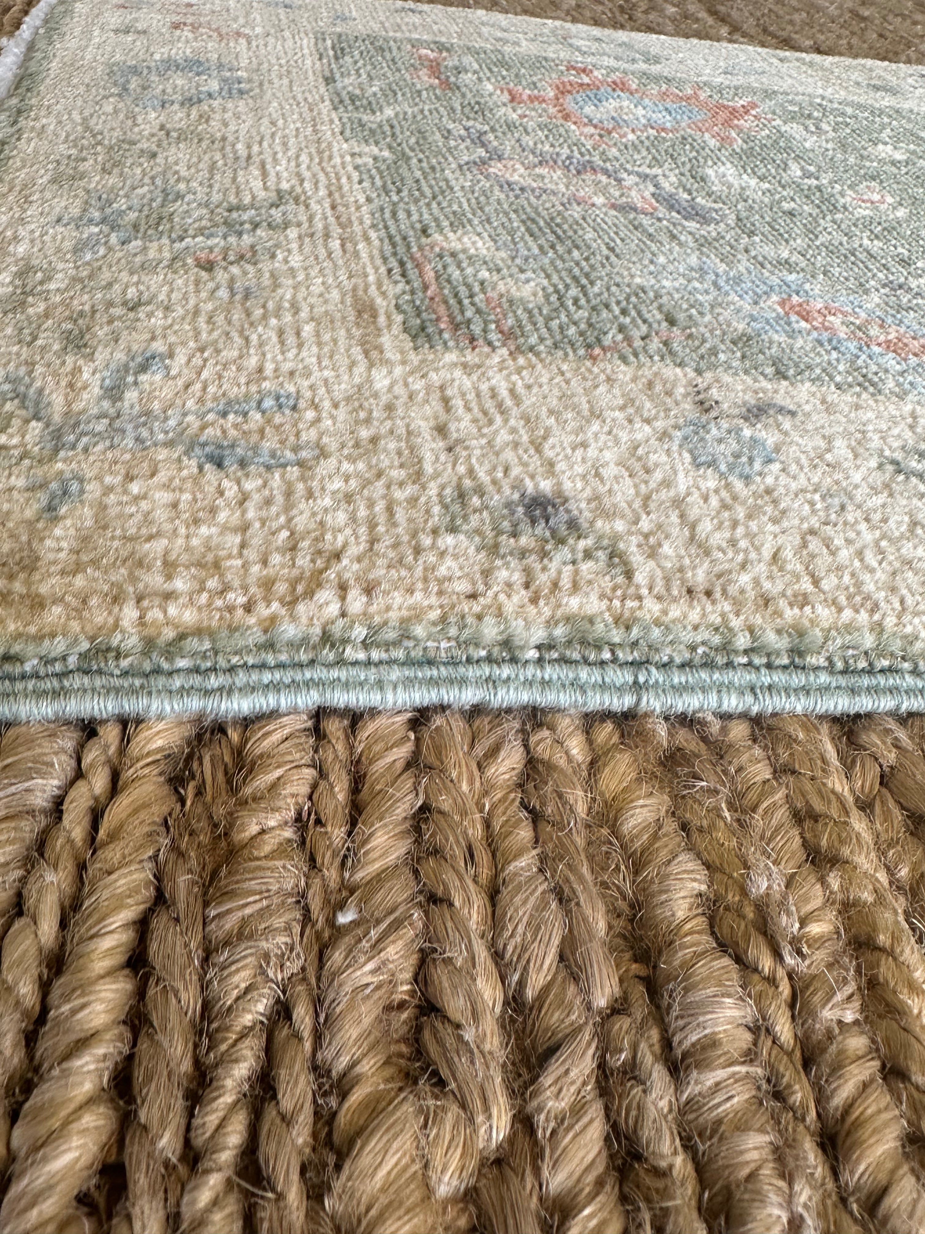 Mary Prendergast 2x3 Green Afghani Whitewashed Oushak