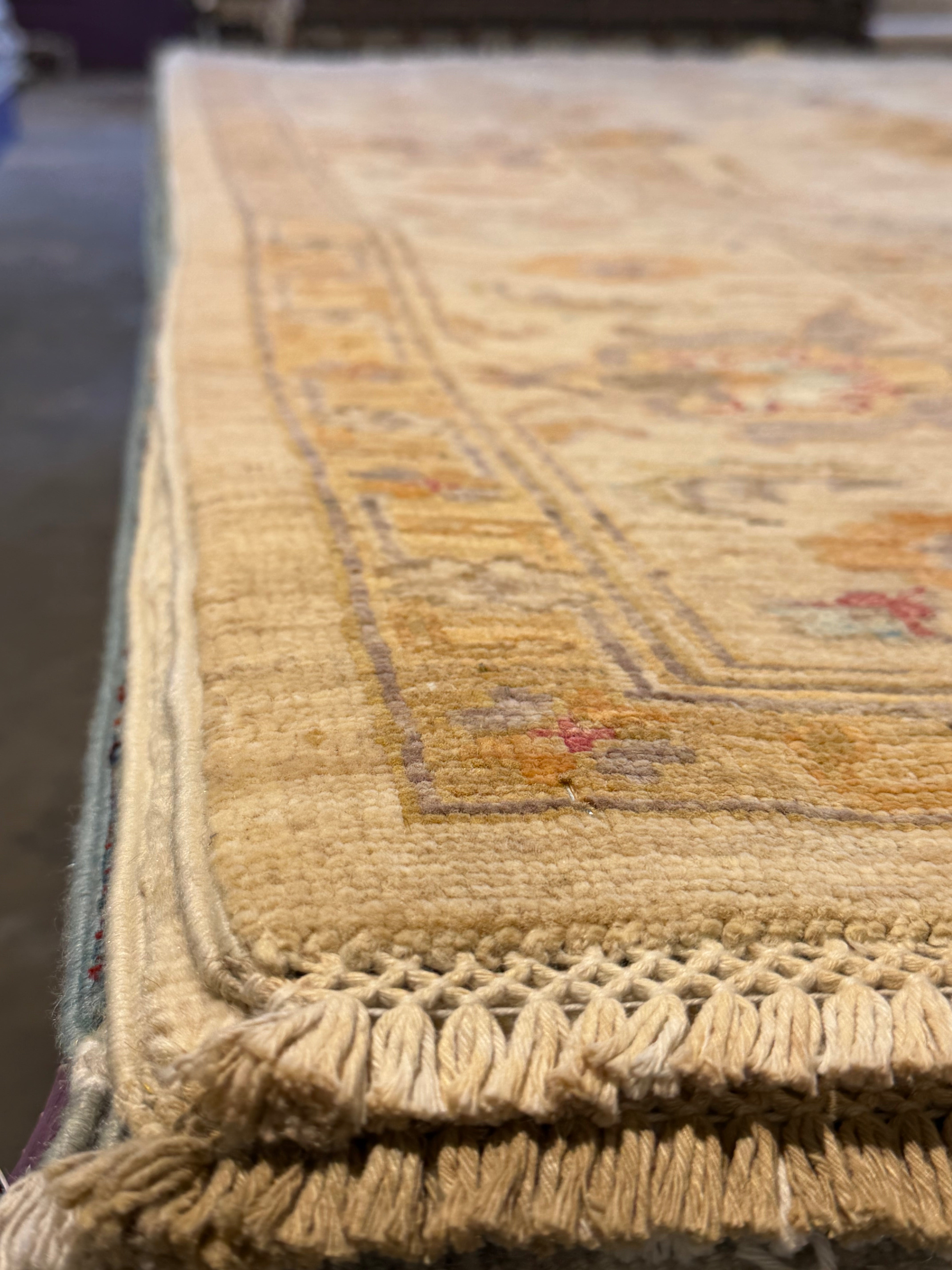 Amanda Cronin 5.11x7.9 Beige and Yellow  Afghani Ziegler Rug