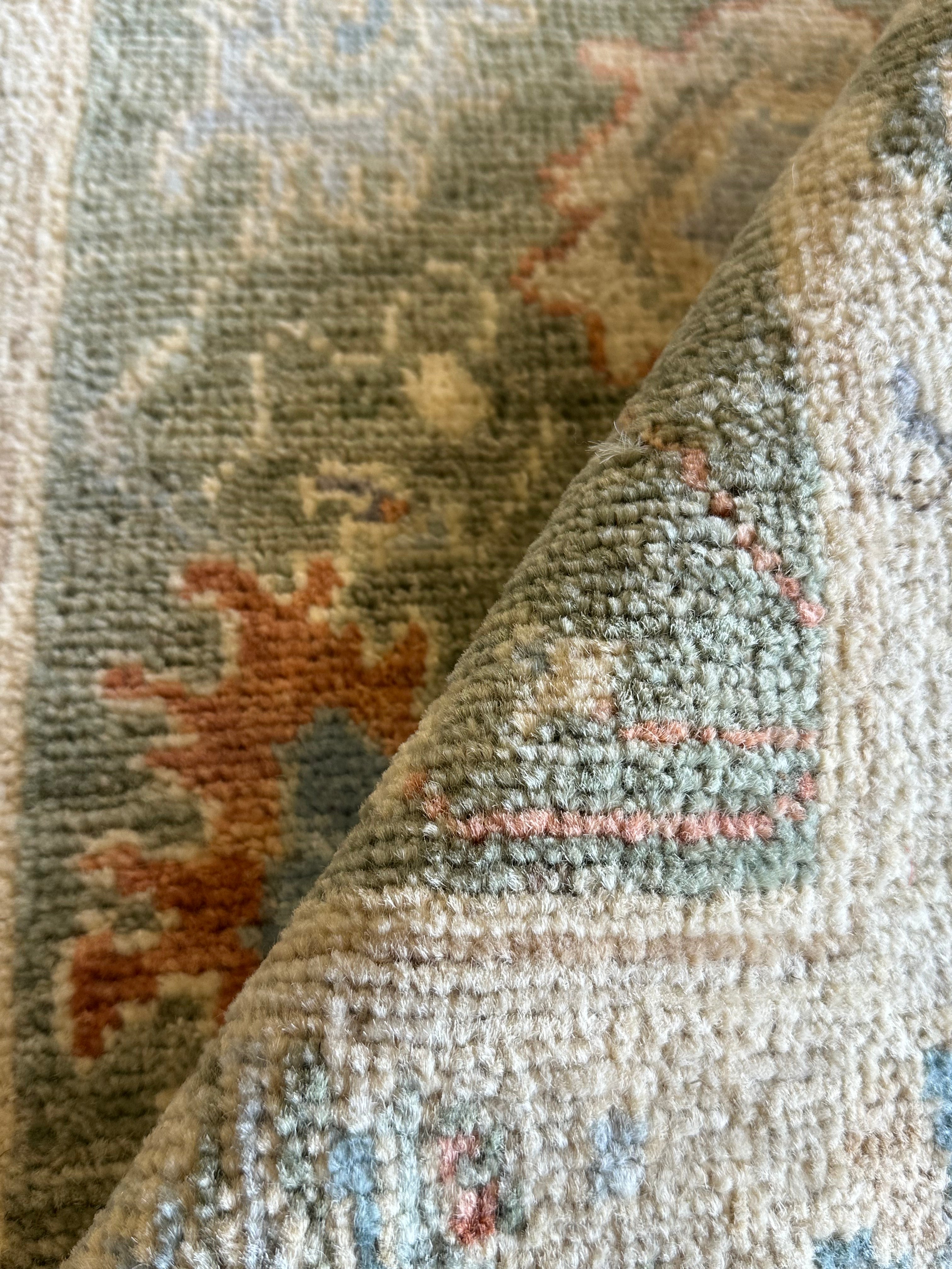 Mary Prendergast 2x3 Green Afghani Whitewashed Oushak
