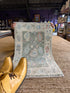 Mary Prendergast 2x3 Green Afghani Whitewashed Oushak