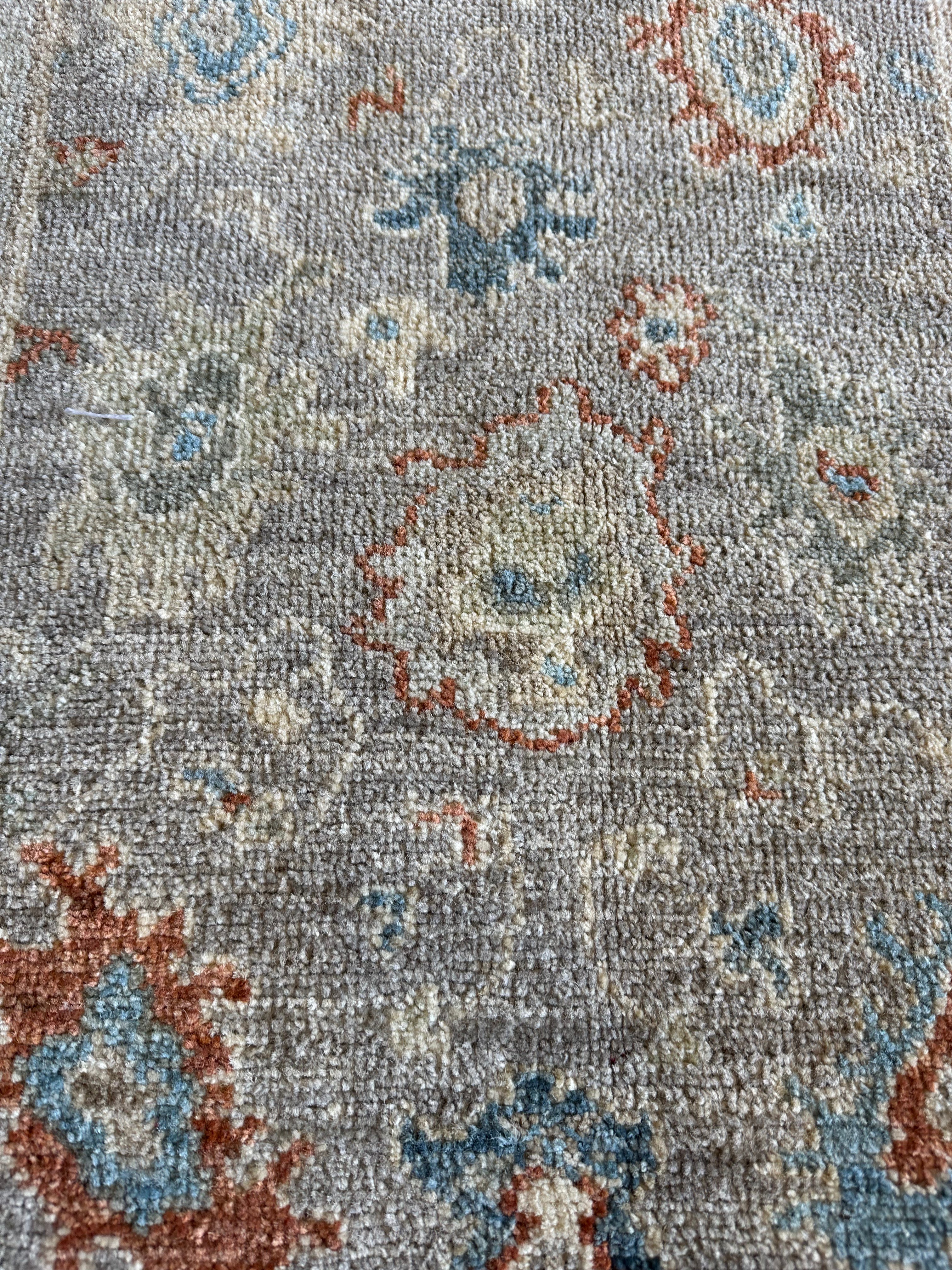Stephanie Nur 2x3 Blue Afghani Whitewashed Oushak