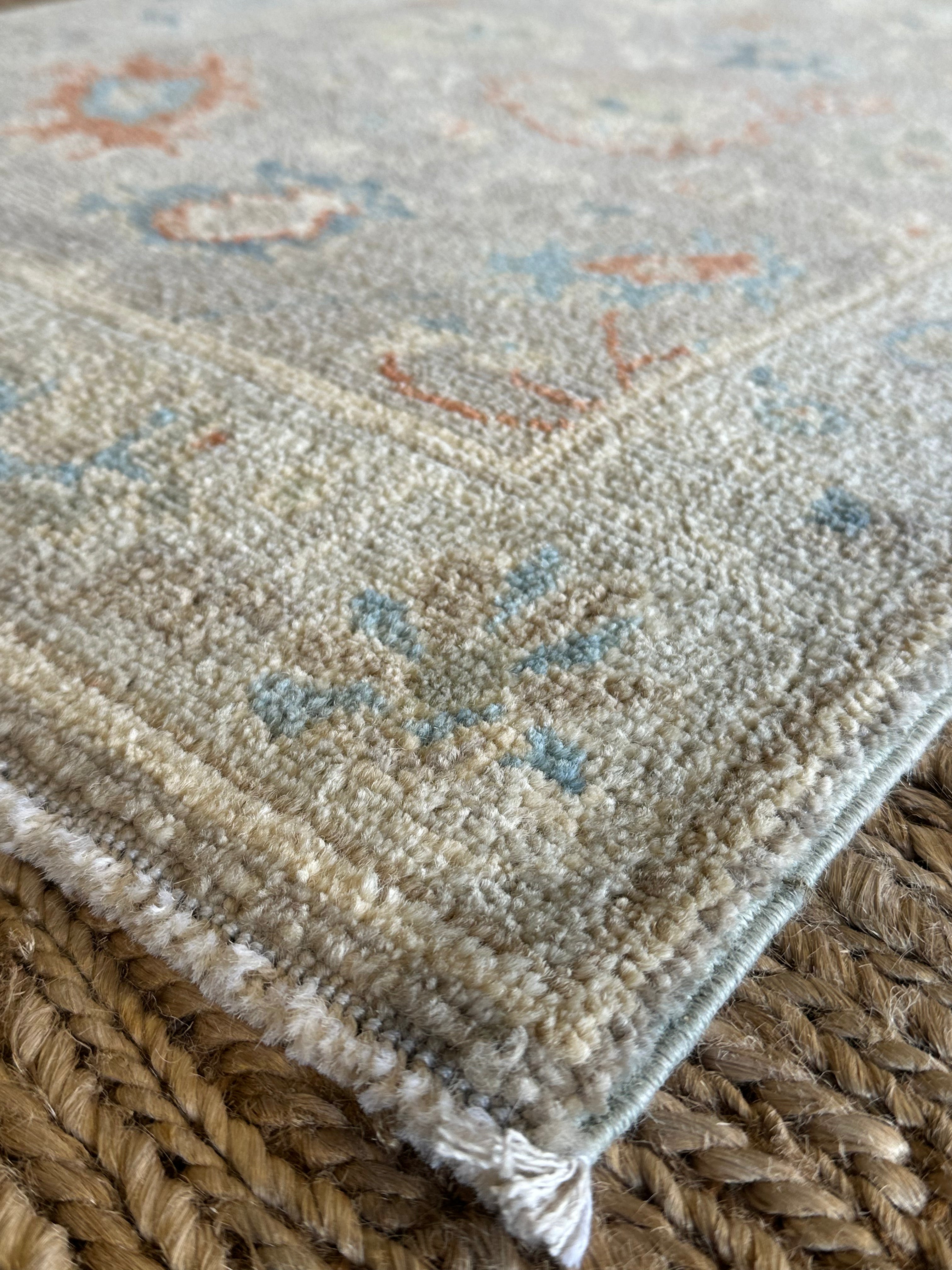 Stephanie Nur 2x3 Blue Afghani Whitewashed Oushak