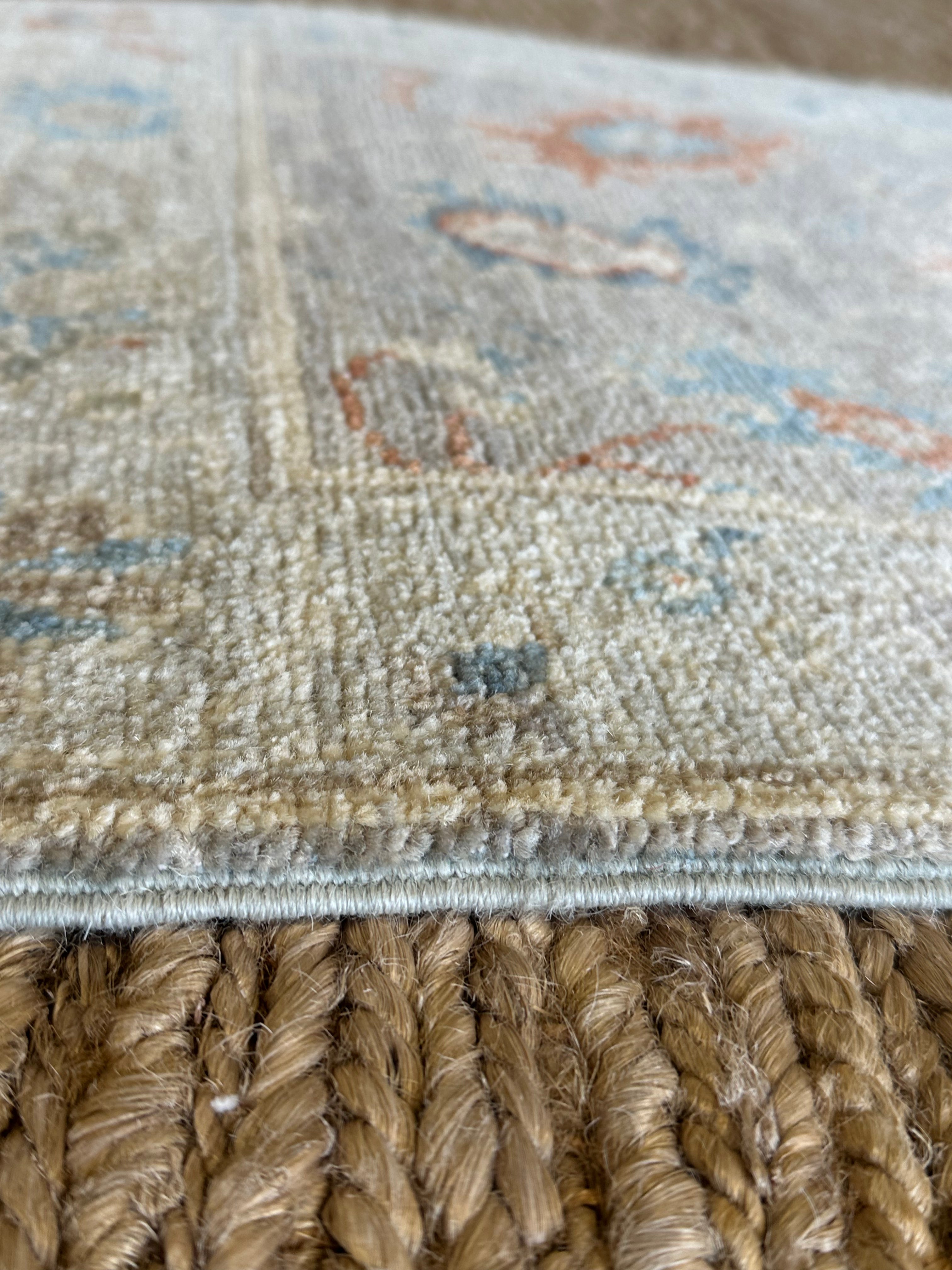 Stephanie Nur 2x3 Blue Afghani Whitewashed Oushak
