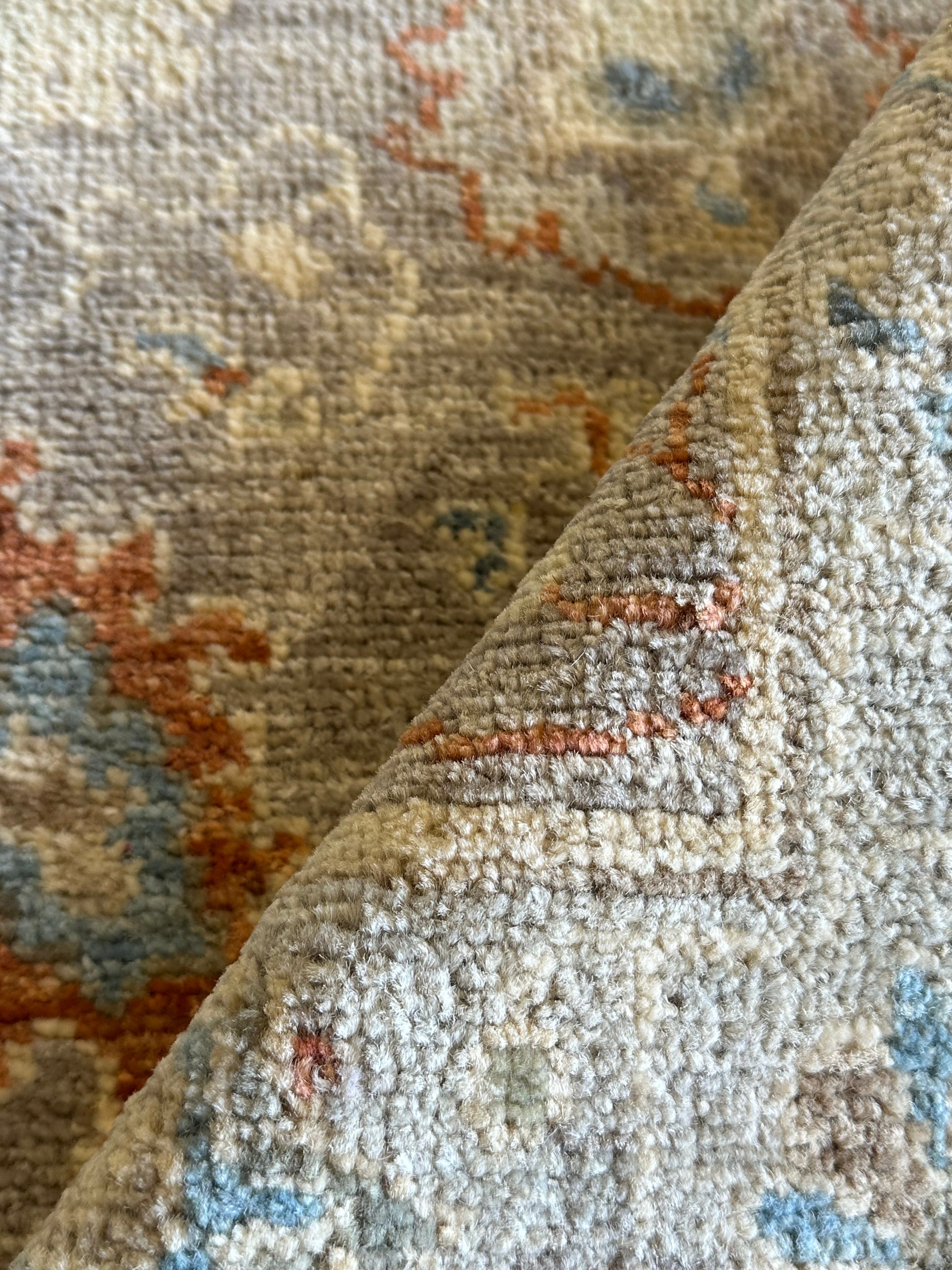 Stephanie Nur 2x3 Blue Afghani Whitewashed Oushak