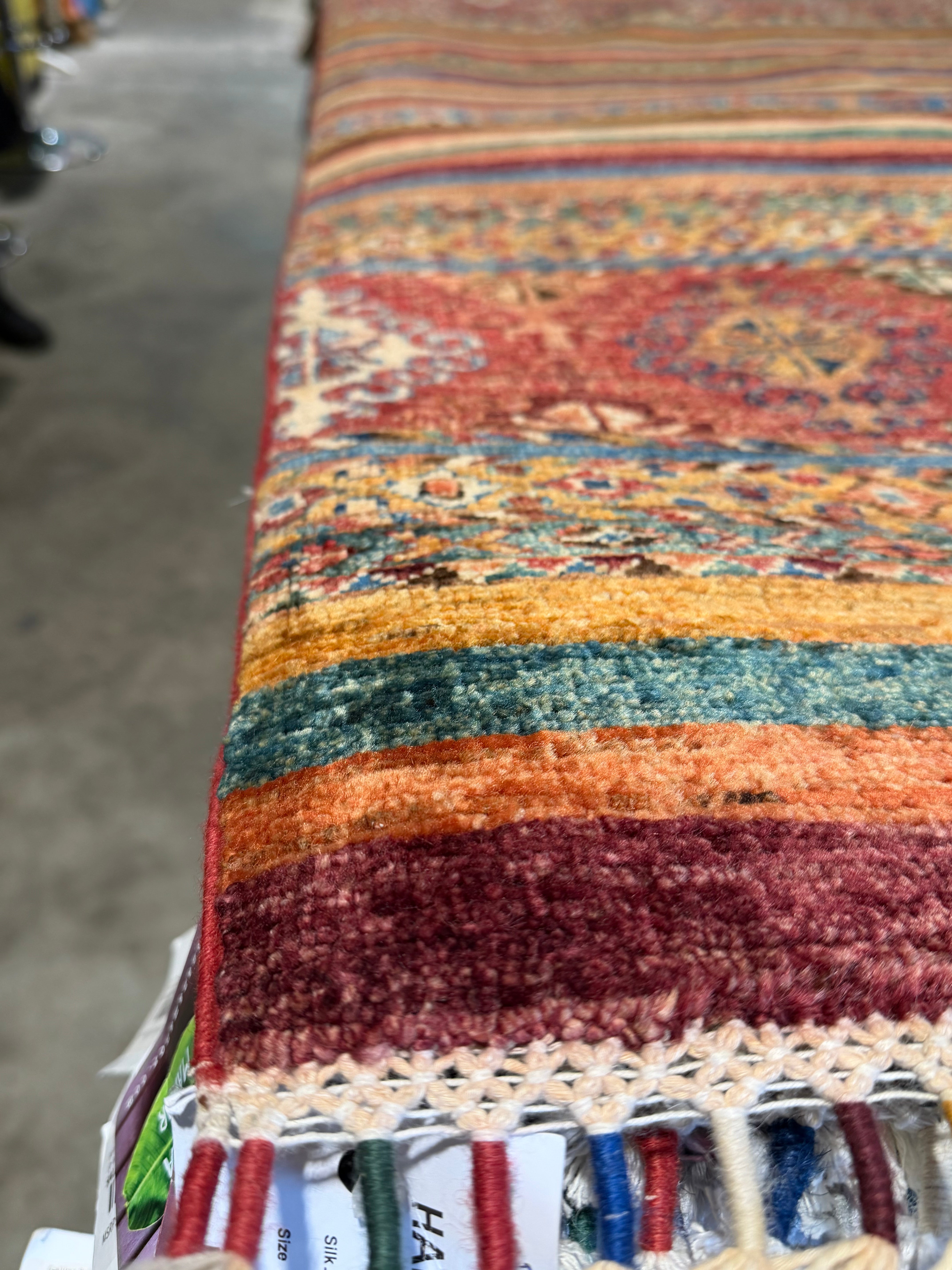 Kelly Carmichael 6.9x9.3 Orange Afghani Khorjin Rug