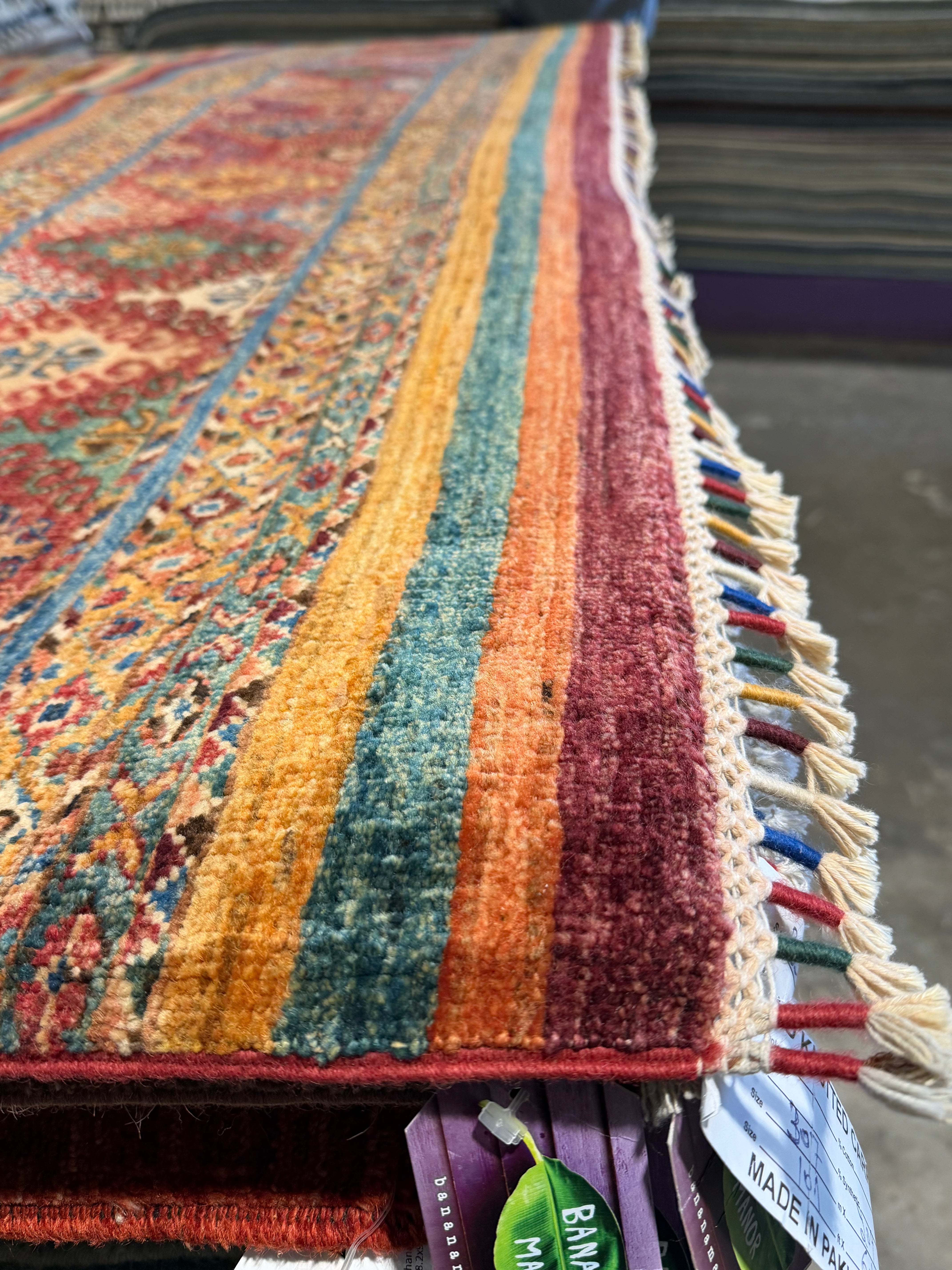 Kelly Carmichael 6.9x9.3 Orange Afghani Khorjin Rug