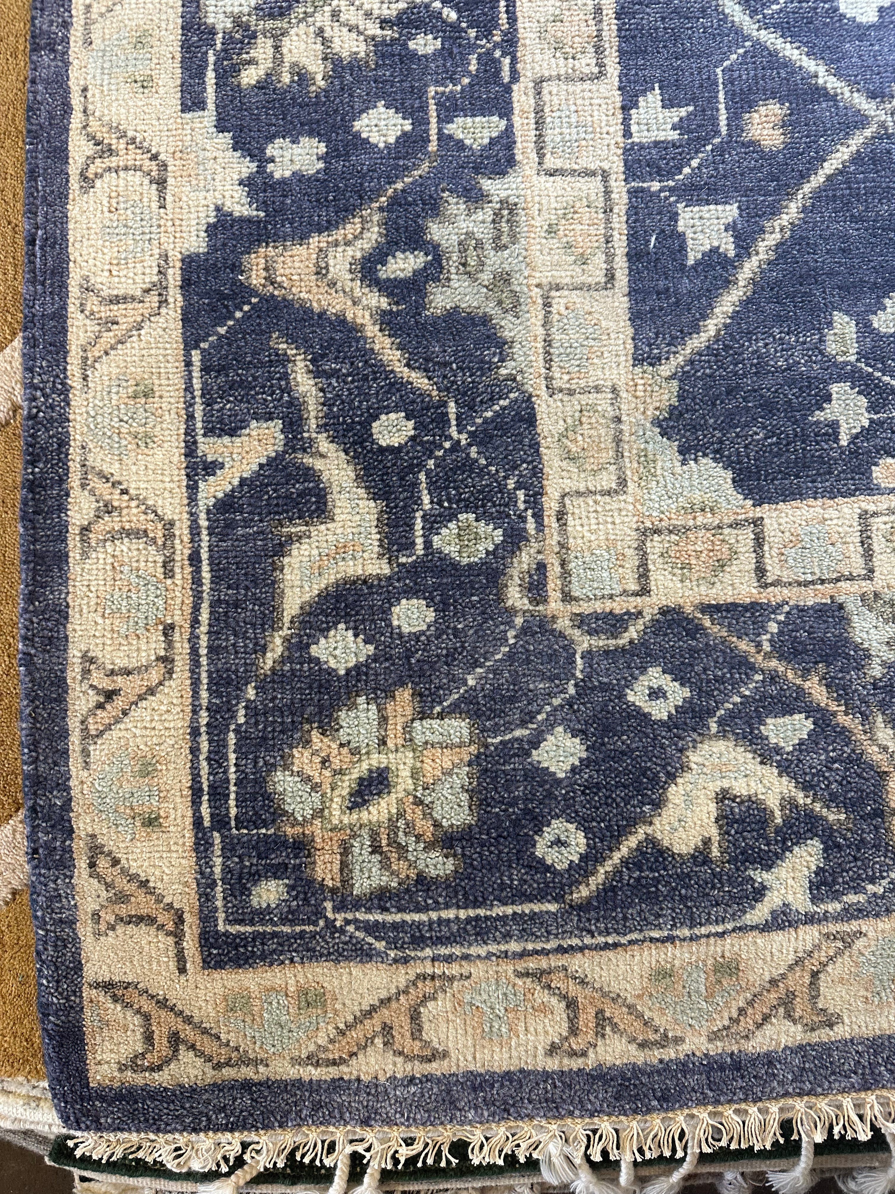 Katie Ridder 8.9x11.9 Blue Hand-Knotted Oushak Rug