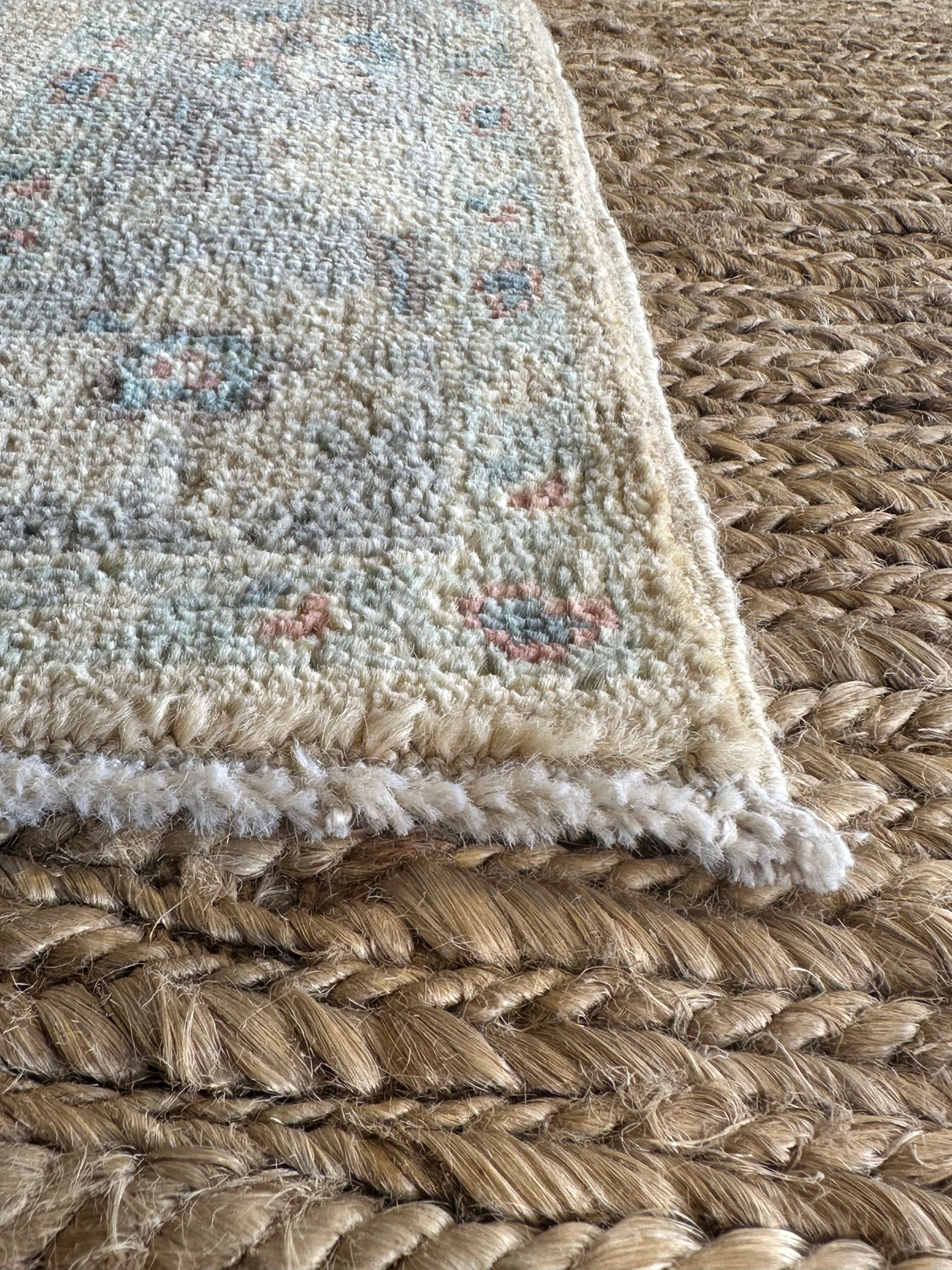 Czarina Mireles 3x4.11 Blue Afghani Whitewashed Oushak