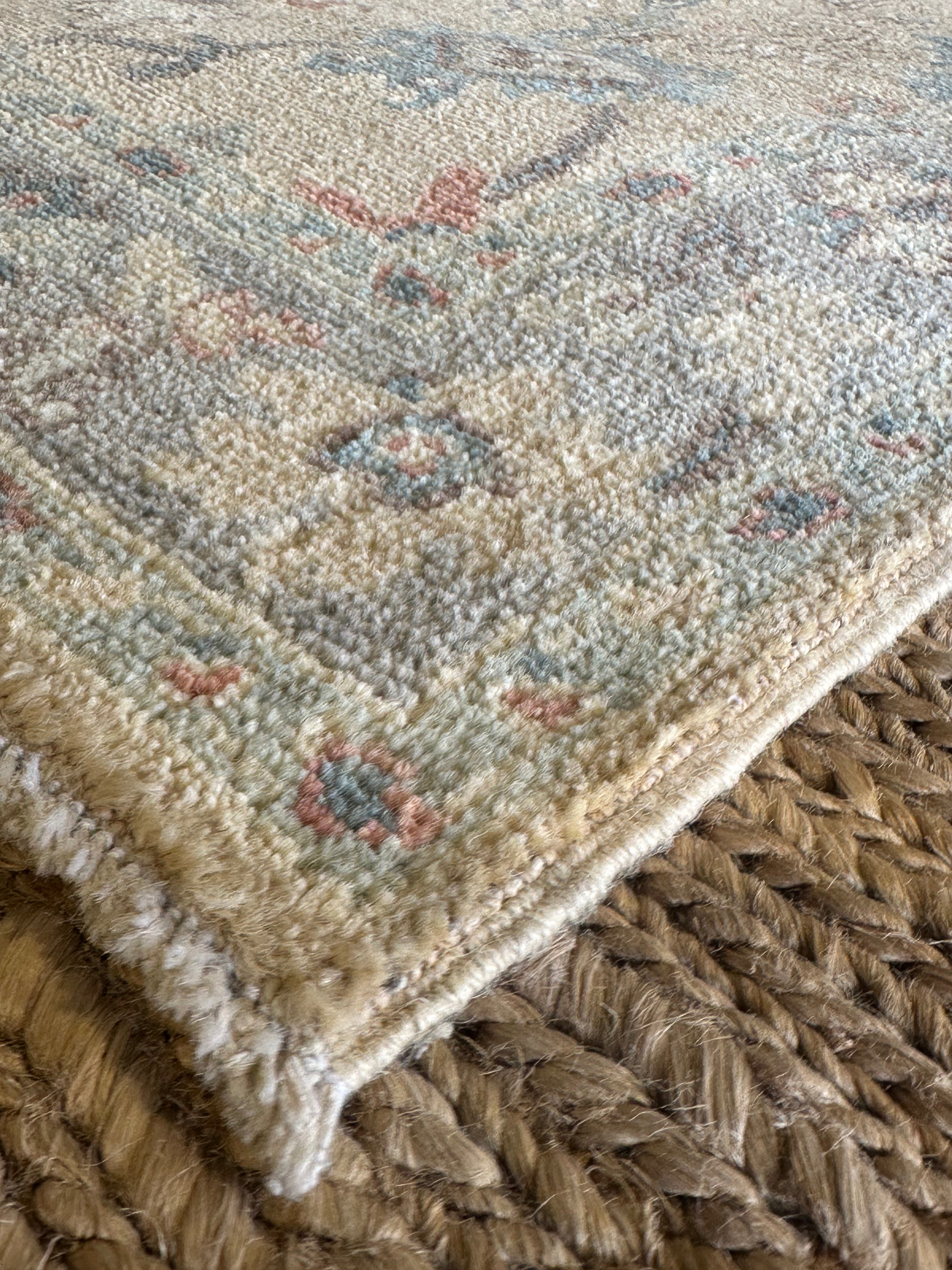 Czarina Mireles 3x4.11 Blue Afghani Whitewashed Oushak