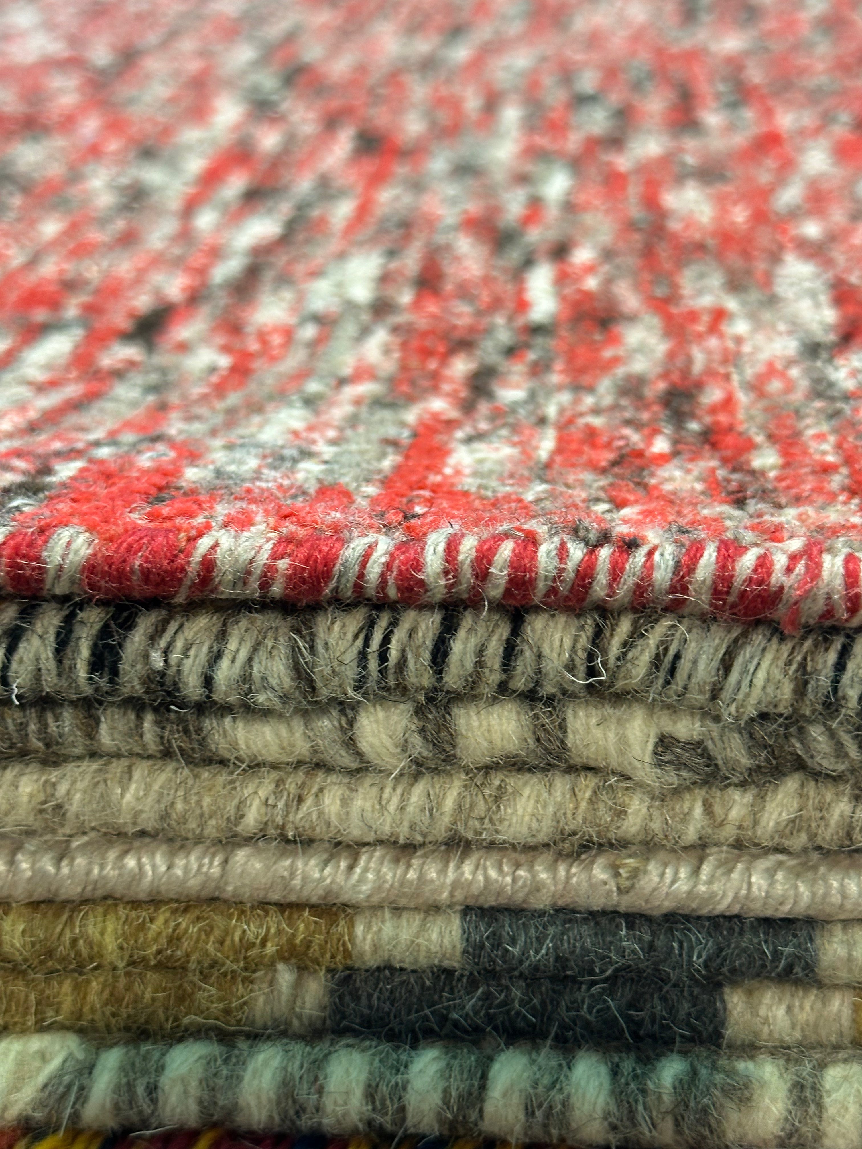 Jenny 4.9x6.6 Handwoven Wool Textured Durrie