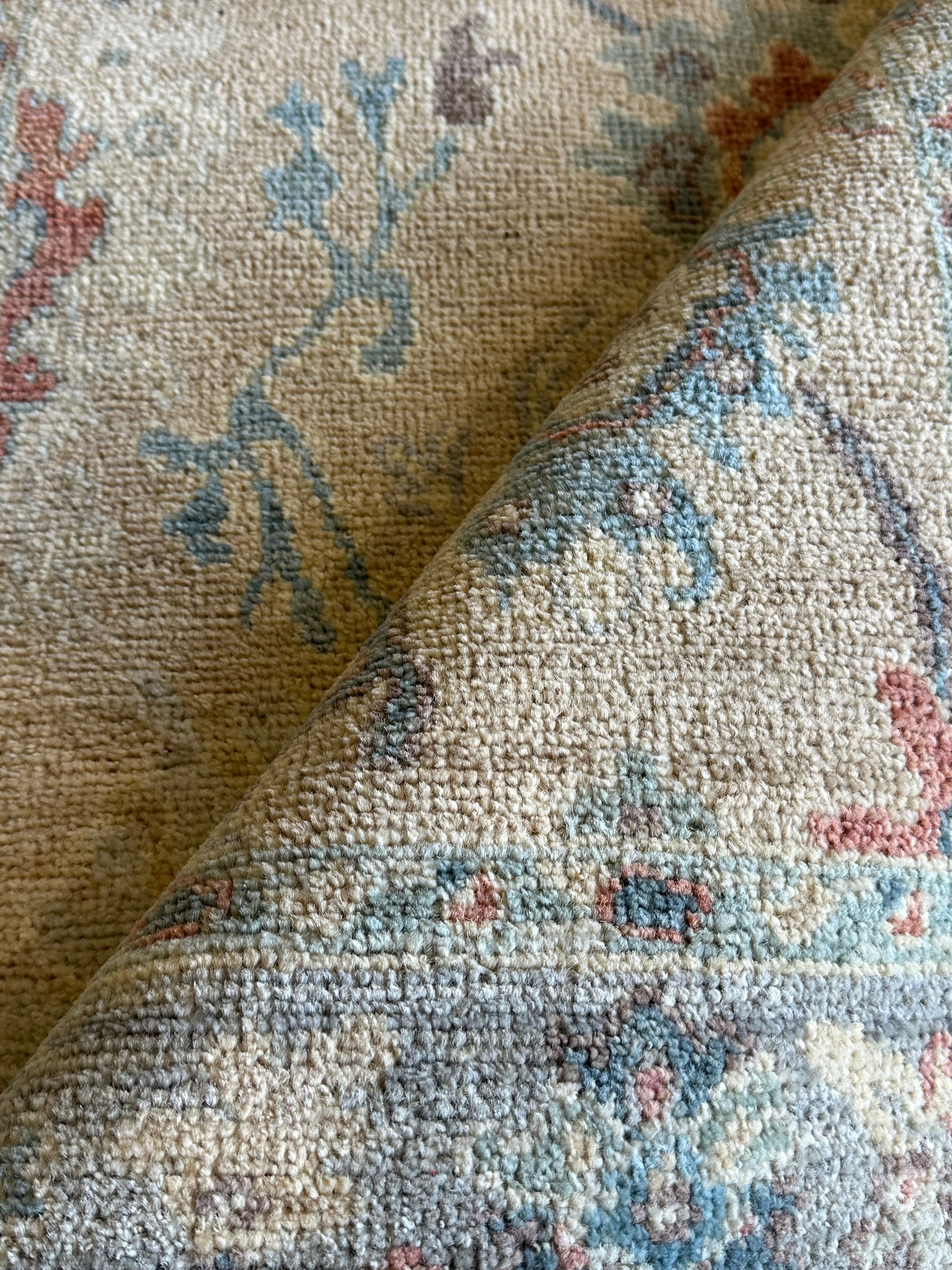Czarina Mireles 3x4.11 Blue Afghani Whitewashed Oushak