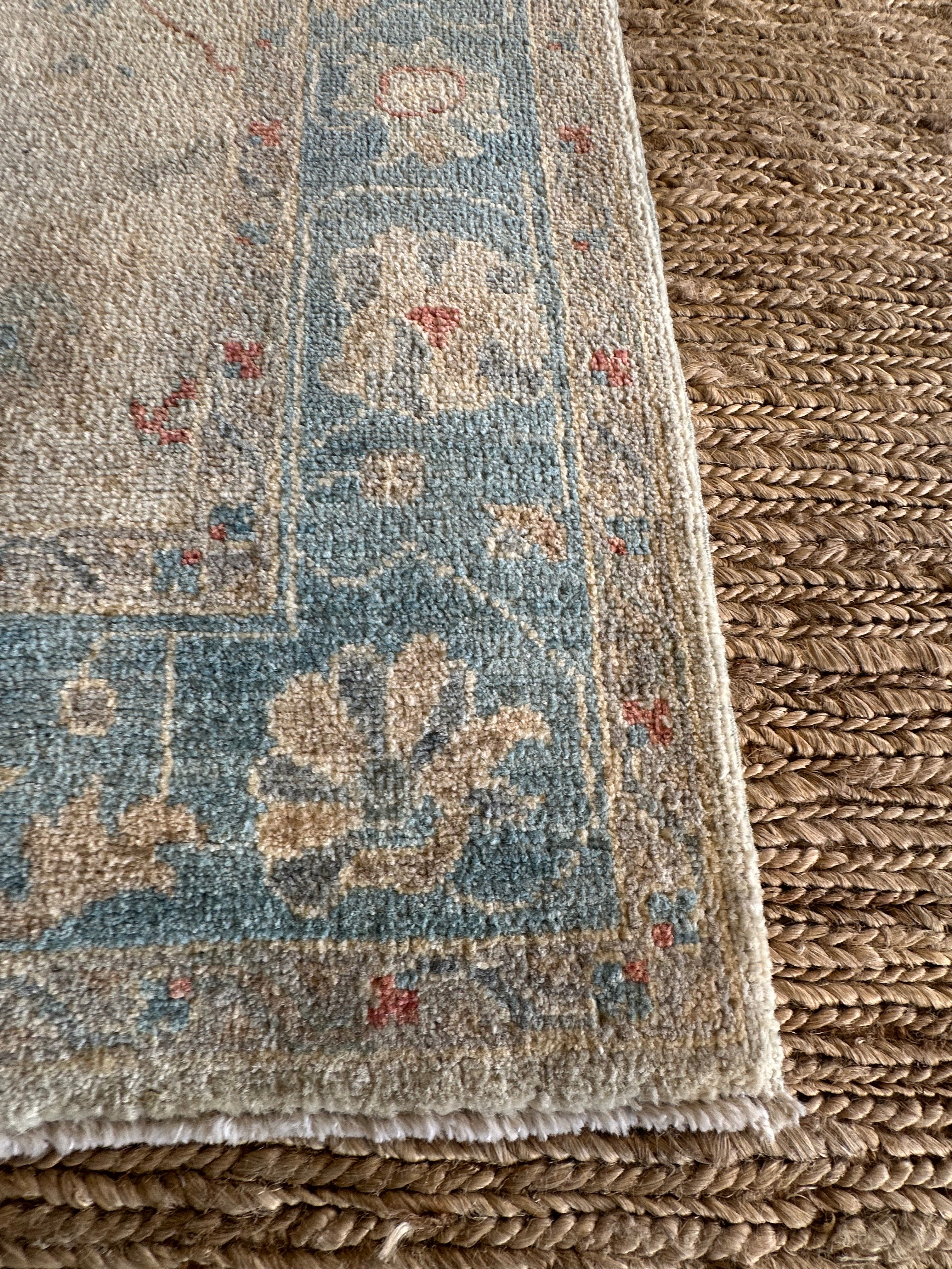 Ana Cruz Kayne 2.11x4.11 Blue Afghani Whitewashed Oushak