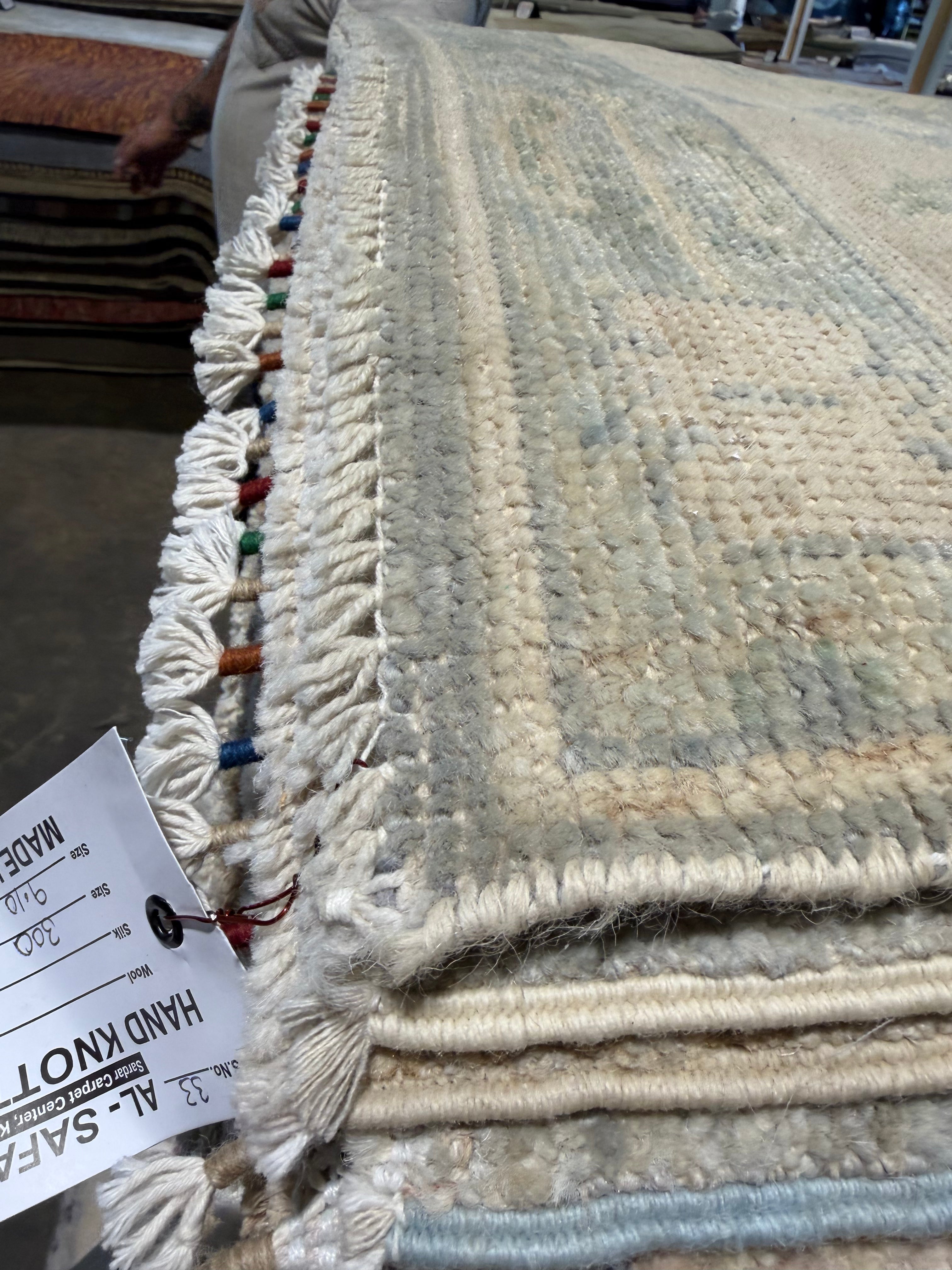 Nathalie Pierrat 2.7x9.10 Hand-Knotted  Afghani Oushak Runner
