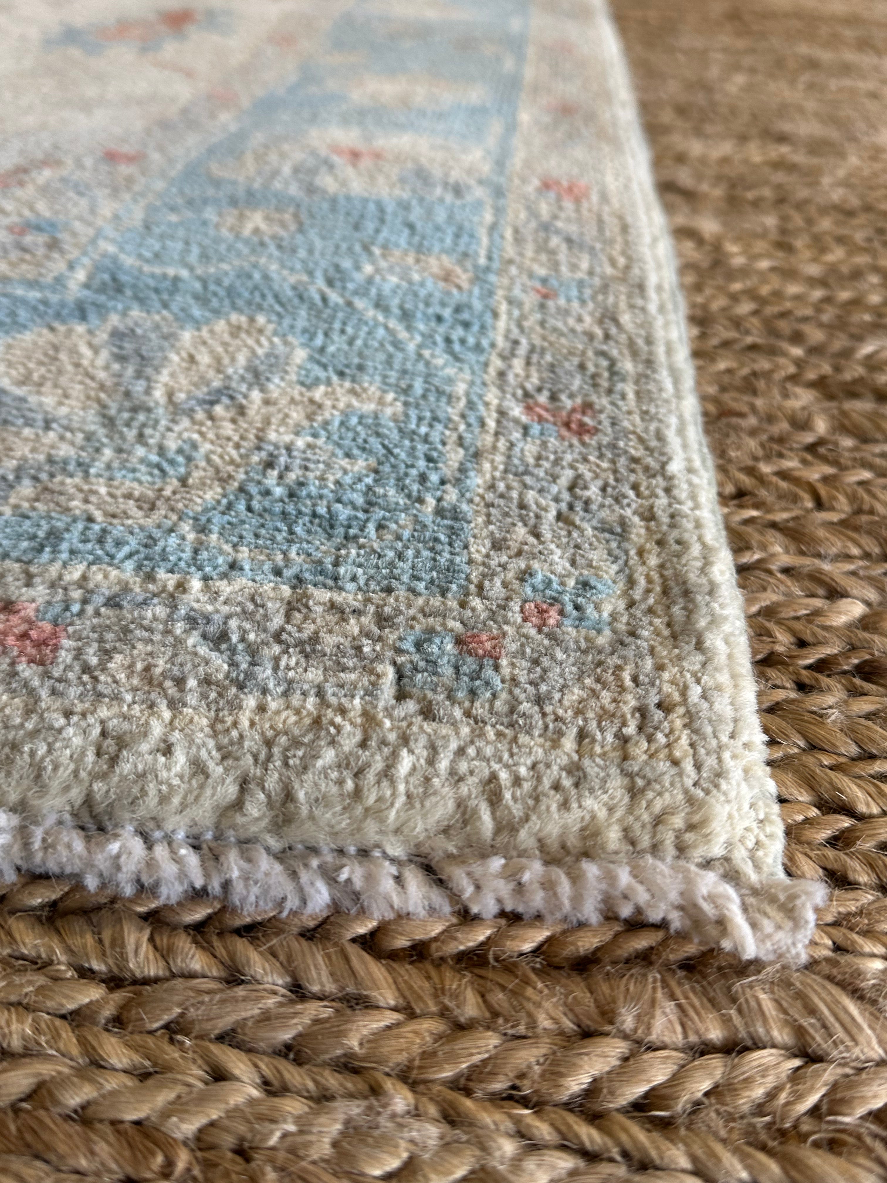 Ana Cruz Kayne 2.11x4.11 Blue Afghani Whitewashed Oushak