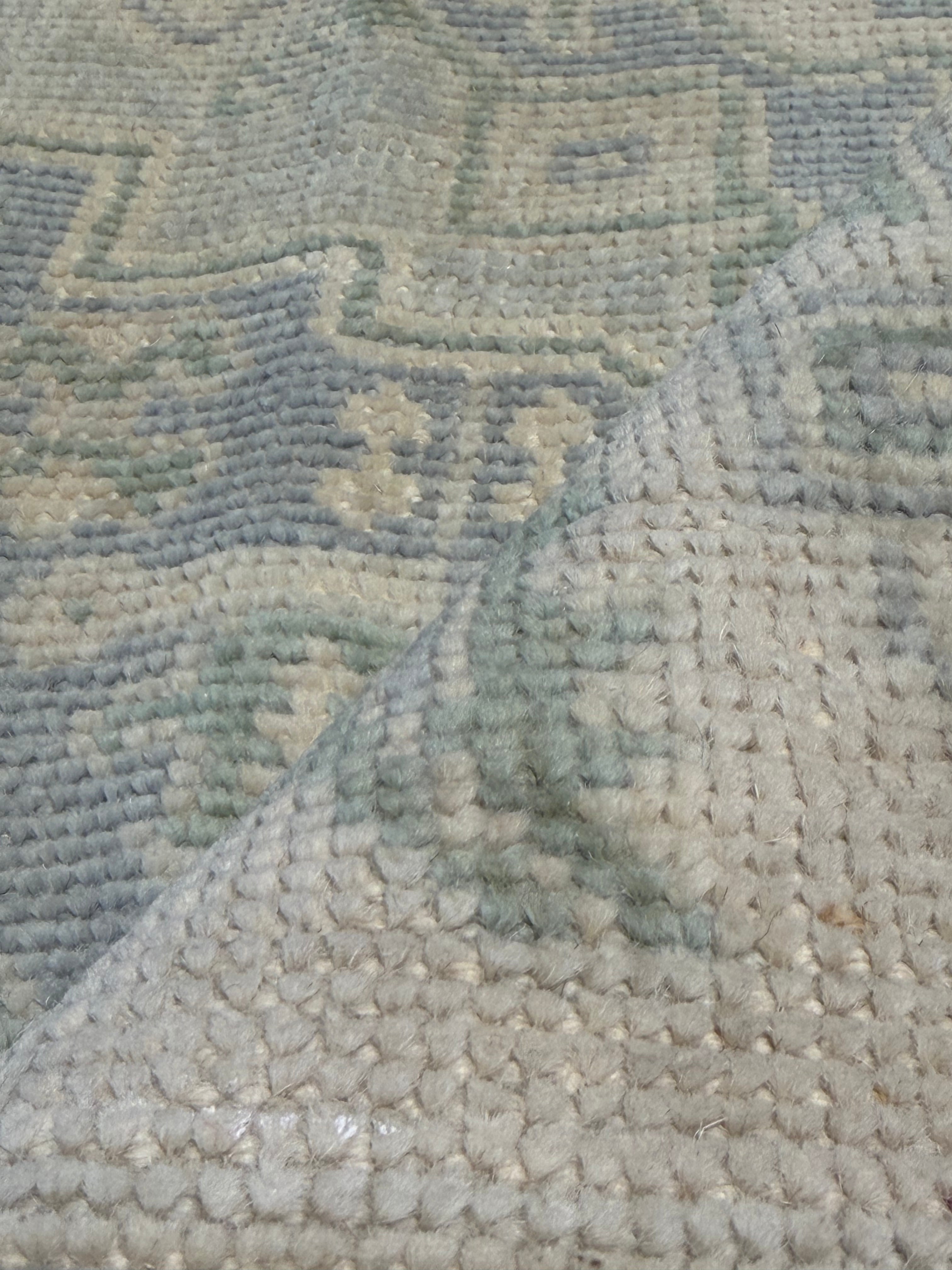 Nathalie Pierrat 2.7x9.10 Hand-Knotted  Afghani Oushak Runner