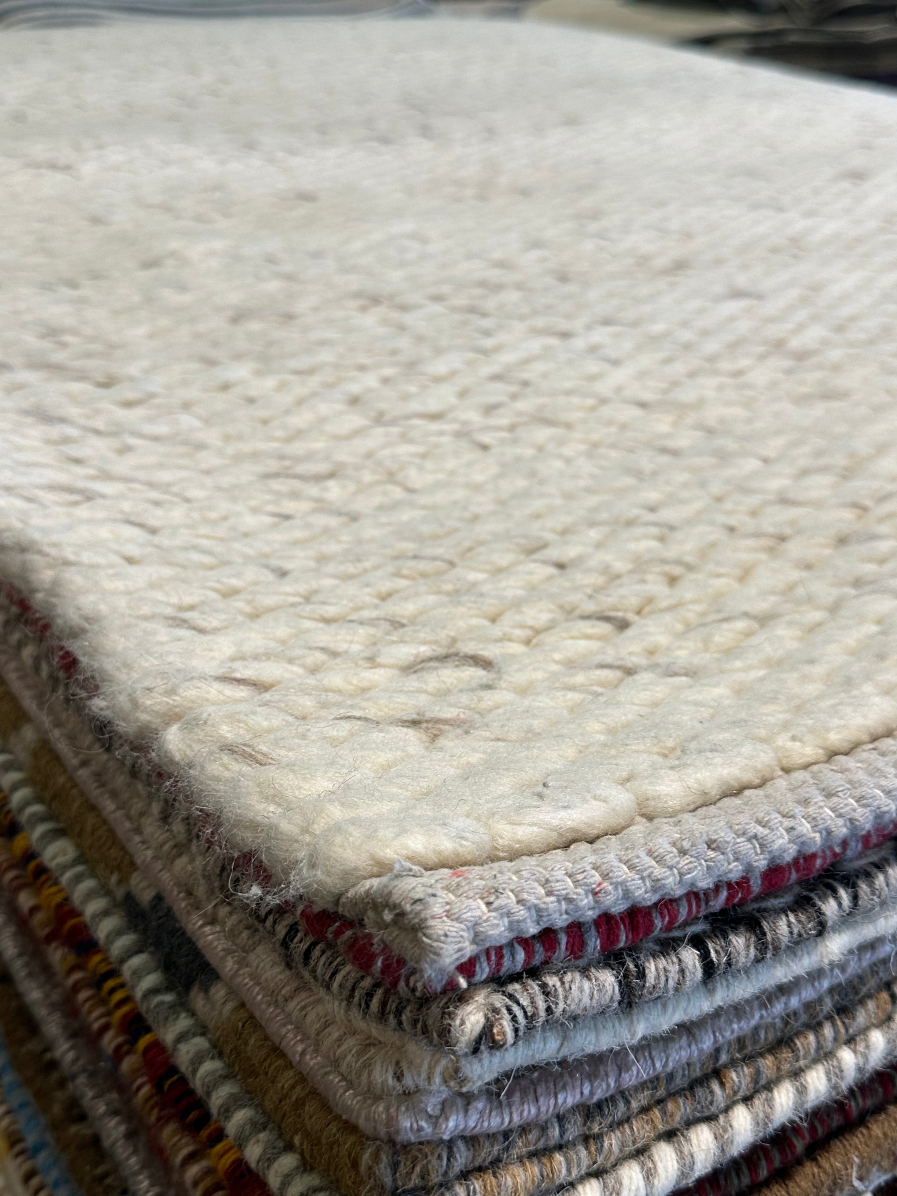 Elizabeth Inchbald Handwoven Wool Durrie Natural Ivory (various sizes)