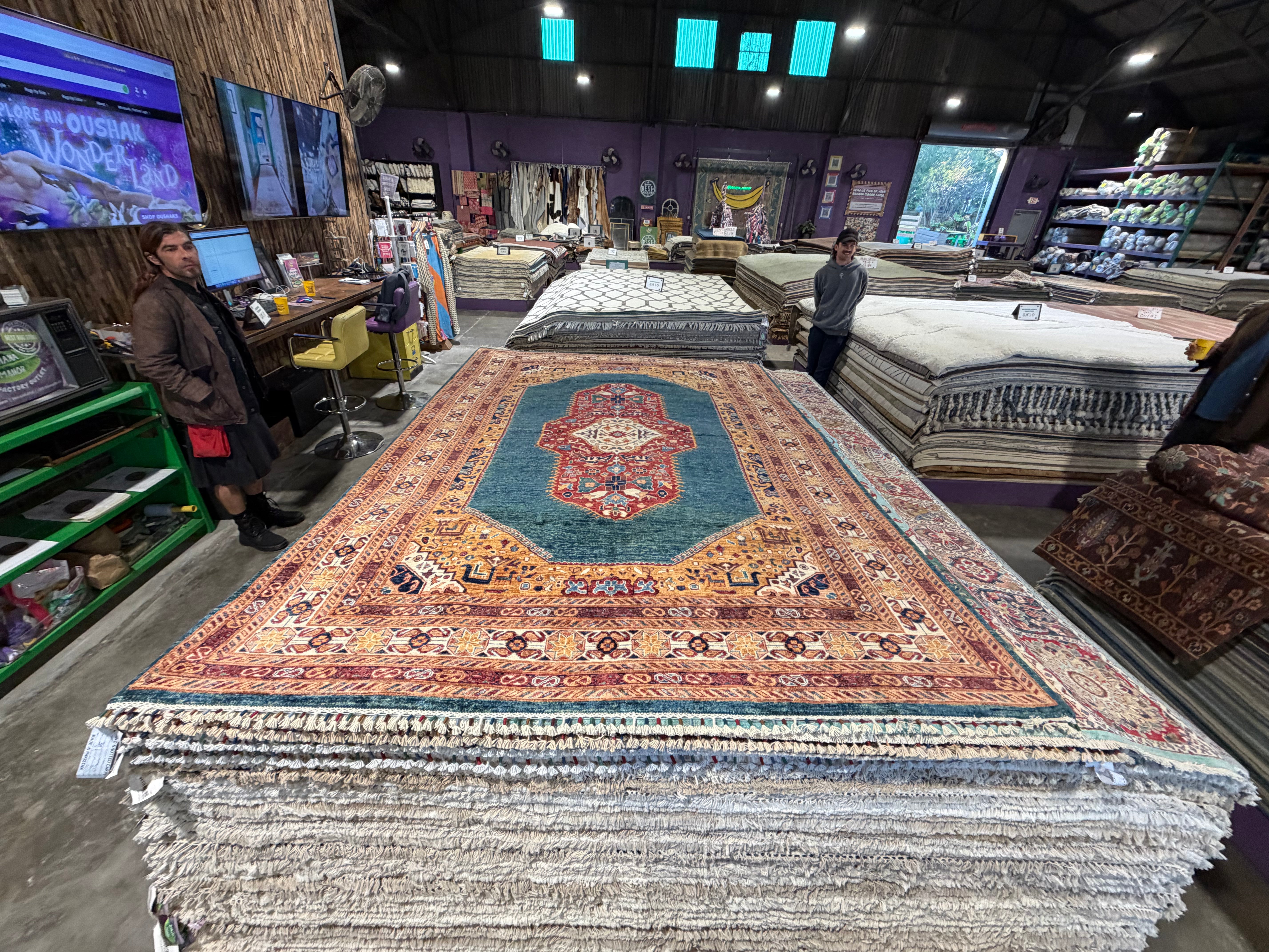 Hillary Harley 6.7x9.7 Blue Afghani Mamluk Rug