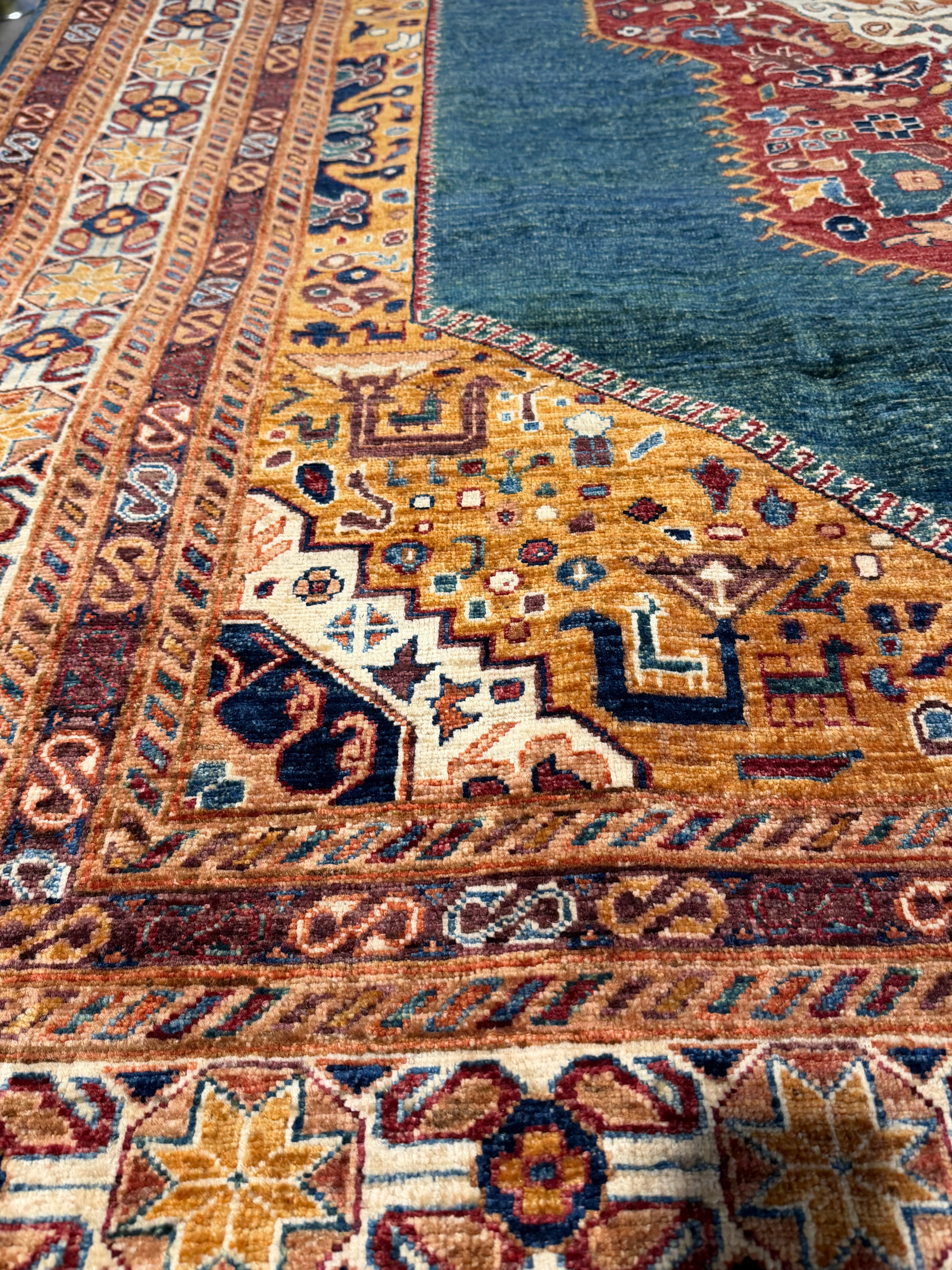 Hillary Harley 6.7x9.7 Blue Afghani Mamluk Rug