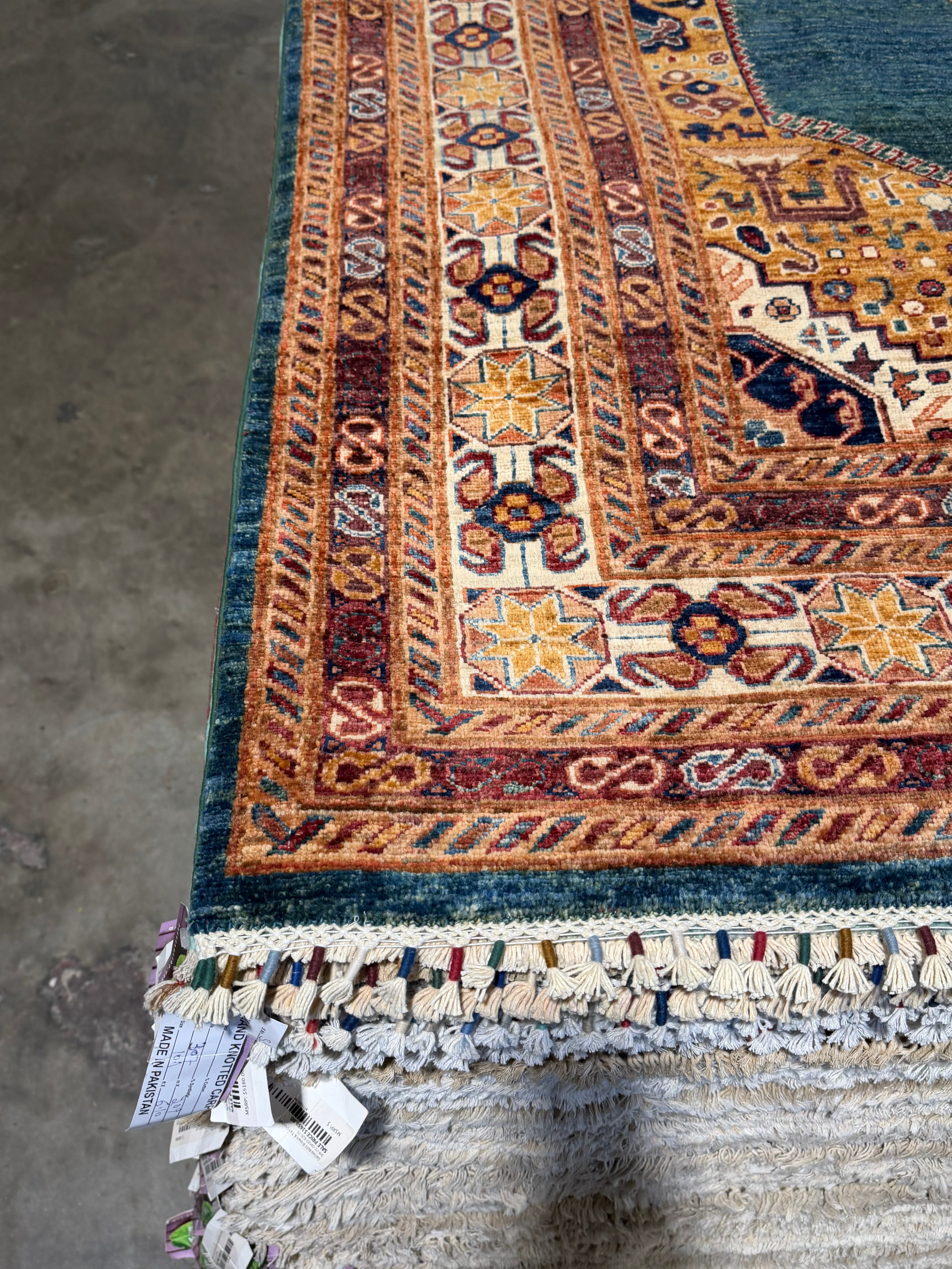 Hillary Harley 6.7x9.7 Blue Afghani Mamluk Rug