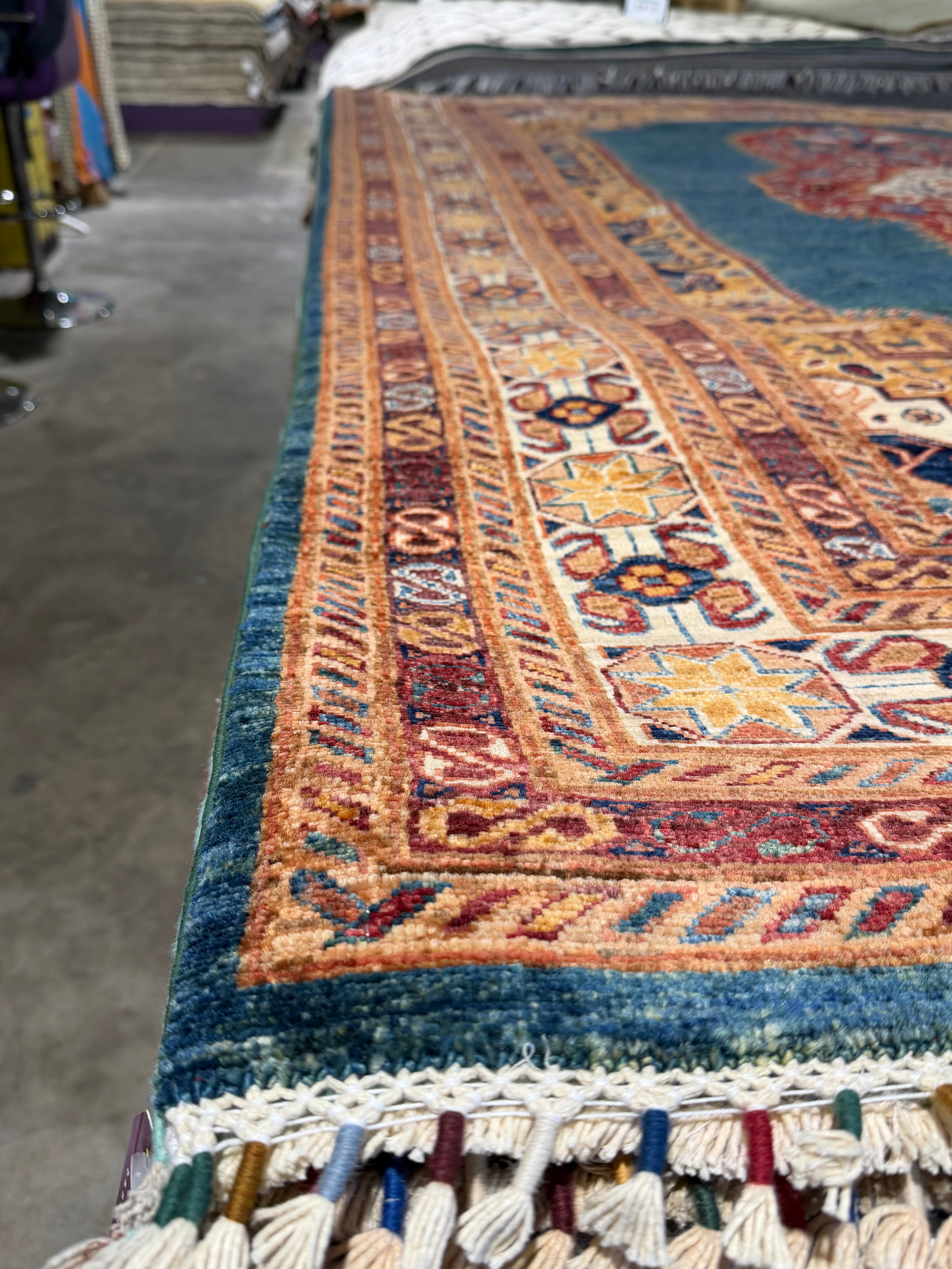 Hillary Harley 6.7x9.7 Blue Afghani Mamluk Rug