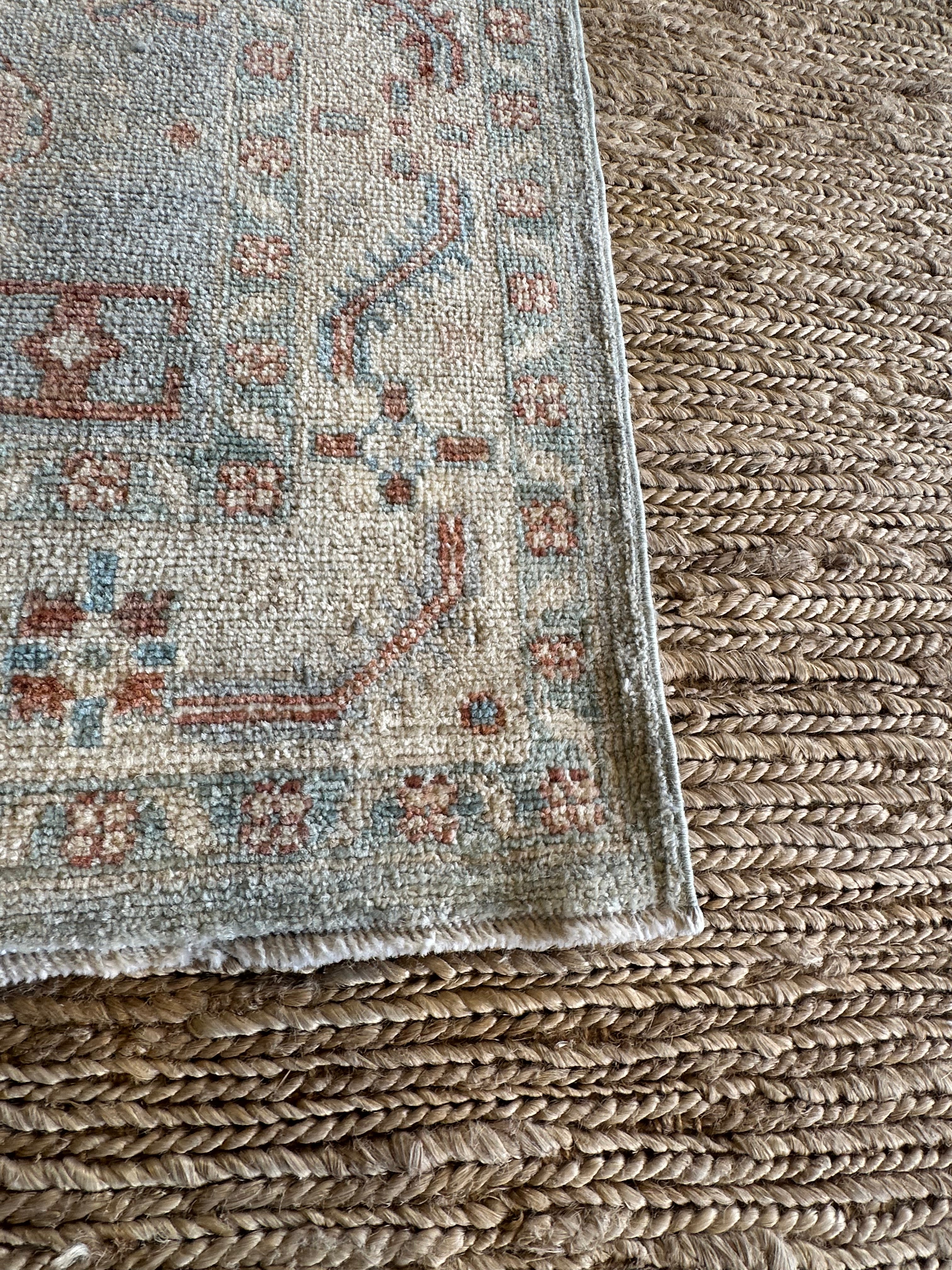 Marguerite Stimpson 2.11x4.11 Blue Afghani Whitewashed Oushak