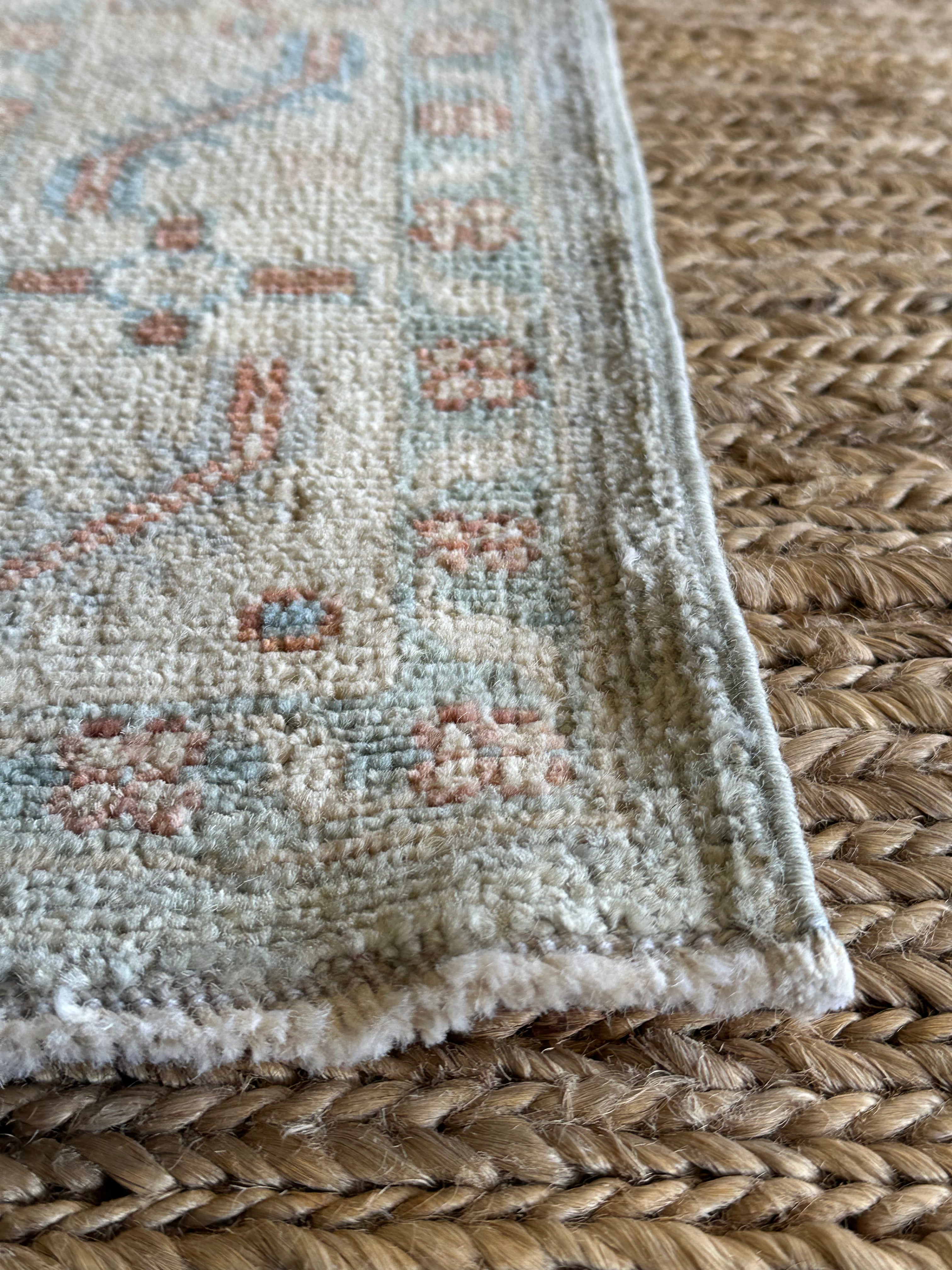 Marguerite Stimpson 2.11x4.11 Blue Afghani Whitewashed Oushak