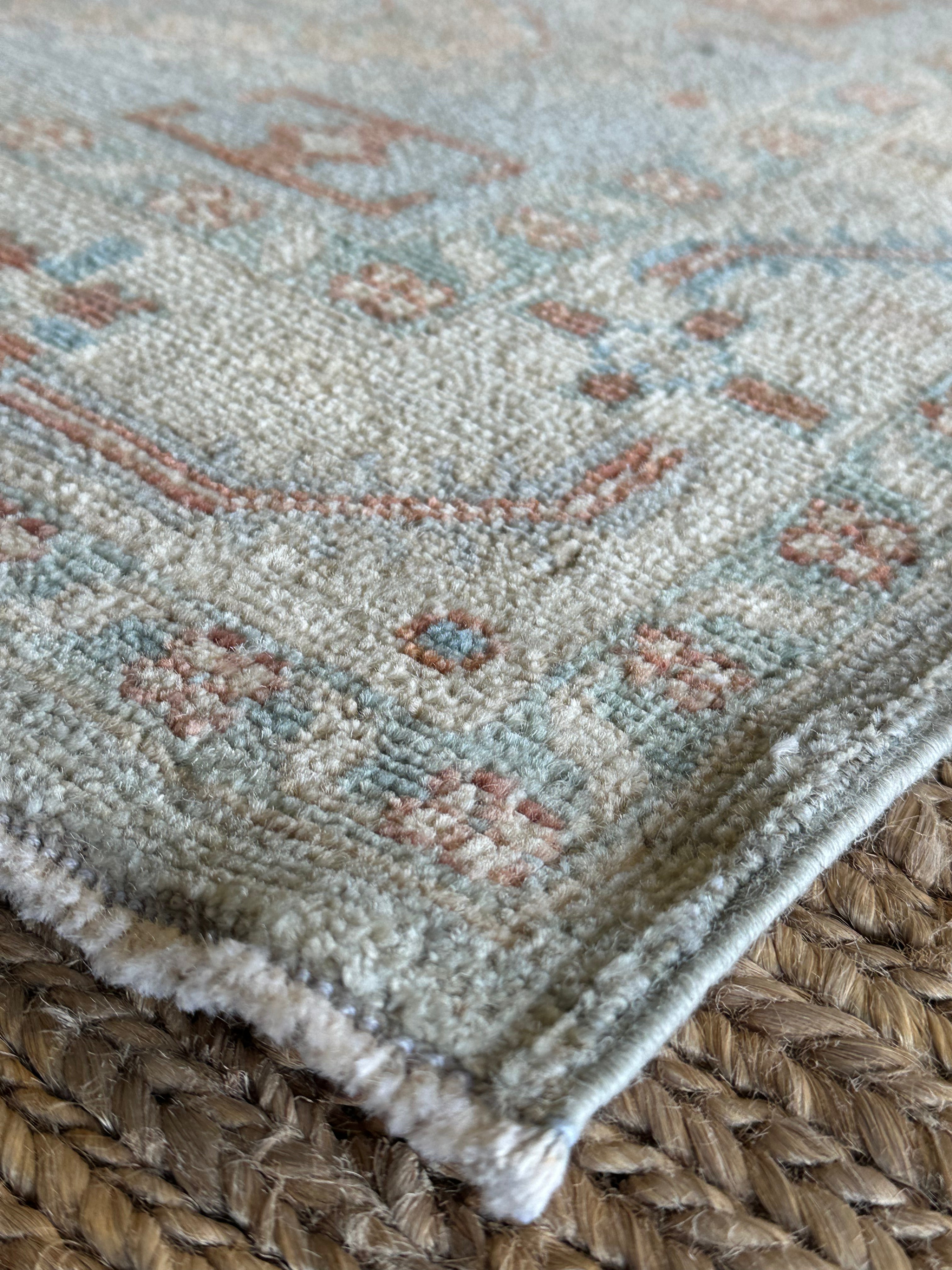 Marguerite Stimpson 2.11x4.11 Blue Afghani Whitewashed Oushak