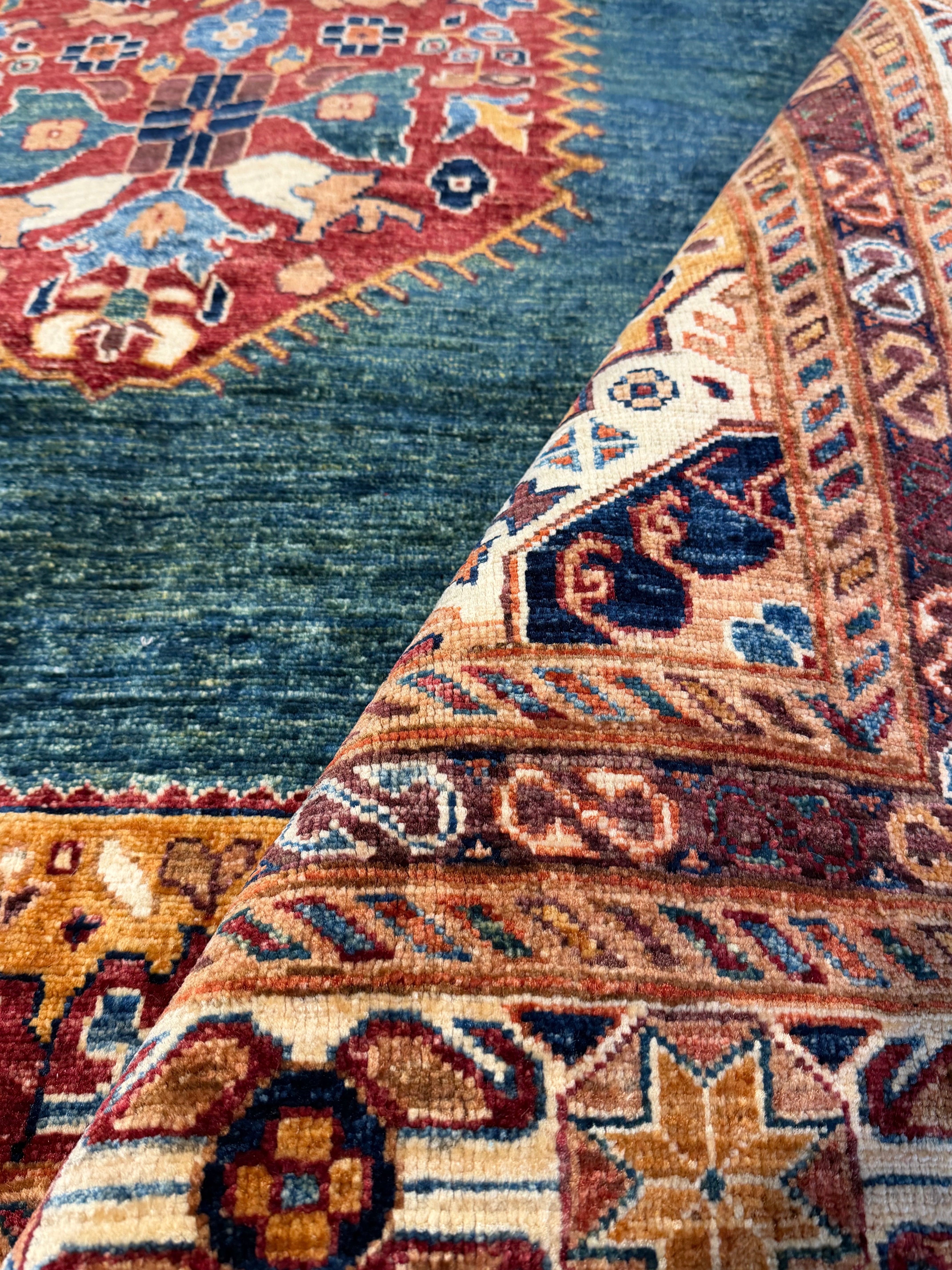 Hillary Harley 6.7x9.7 Blue Afghani Mamluk Rug