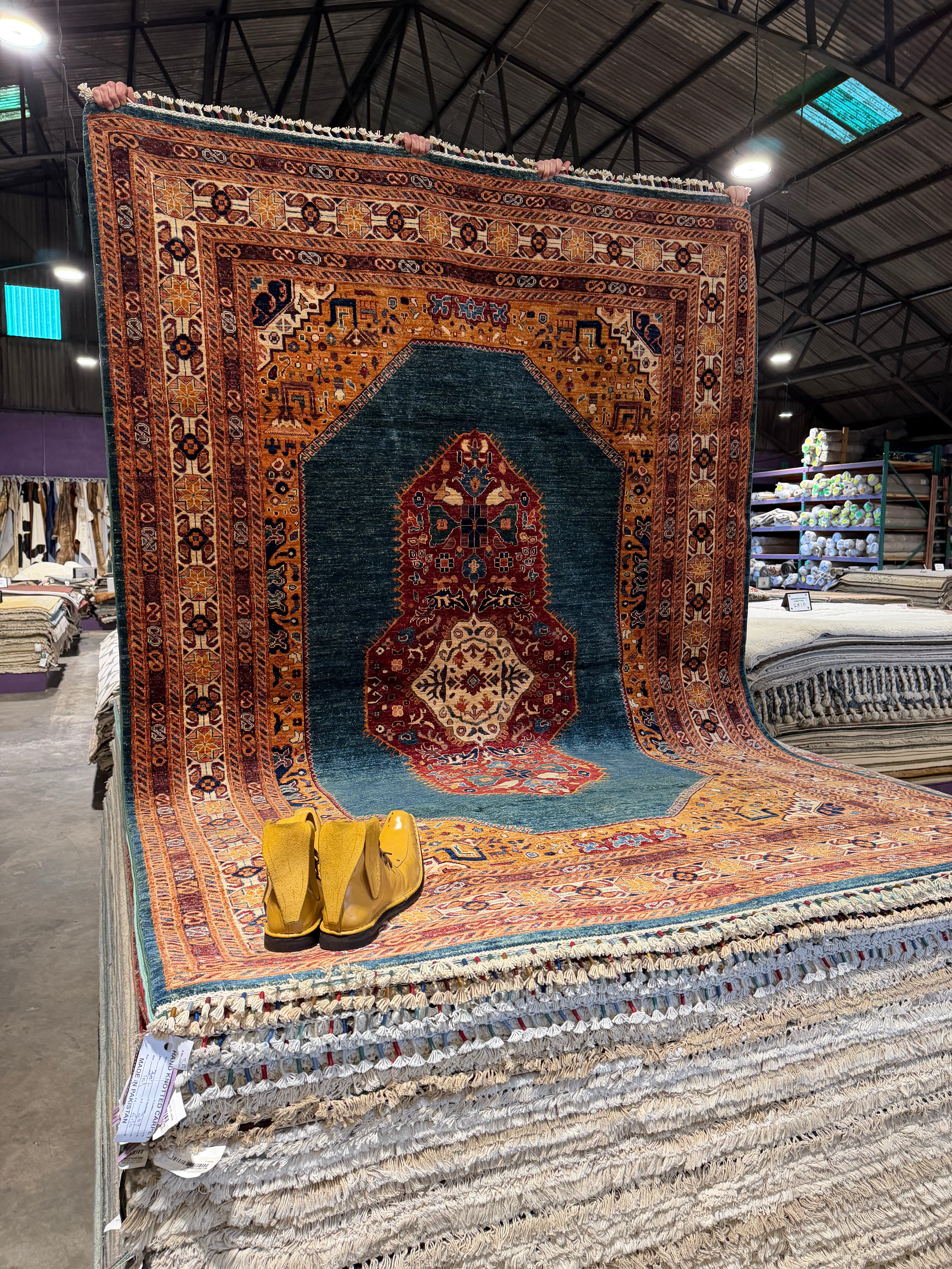 Hillary Harley 6.7x9.7 Blue Afghani Mamluk Rug