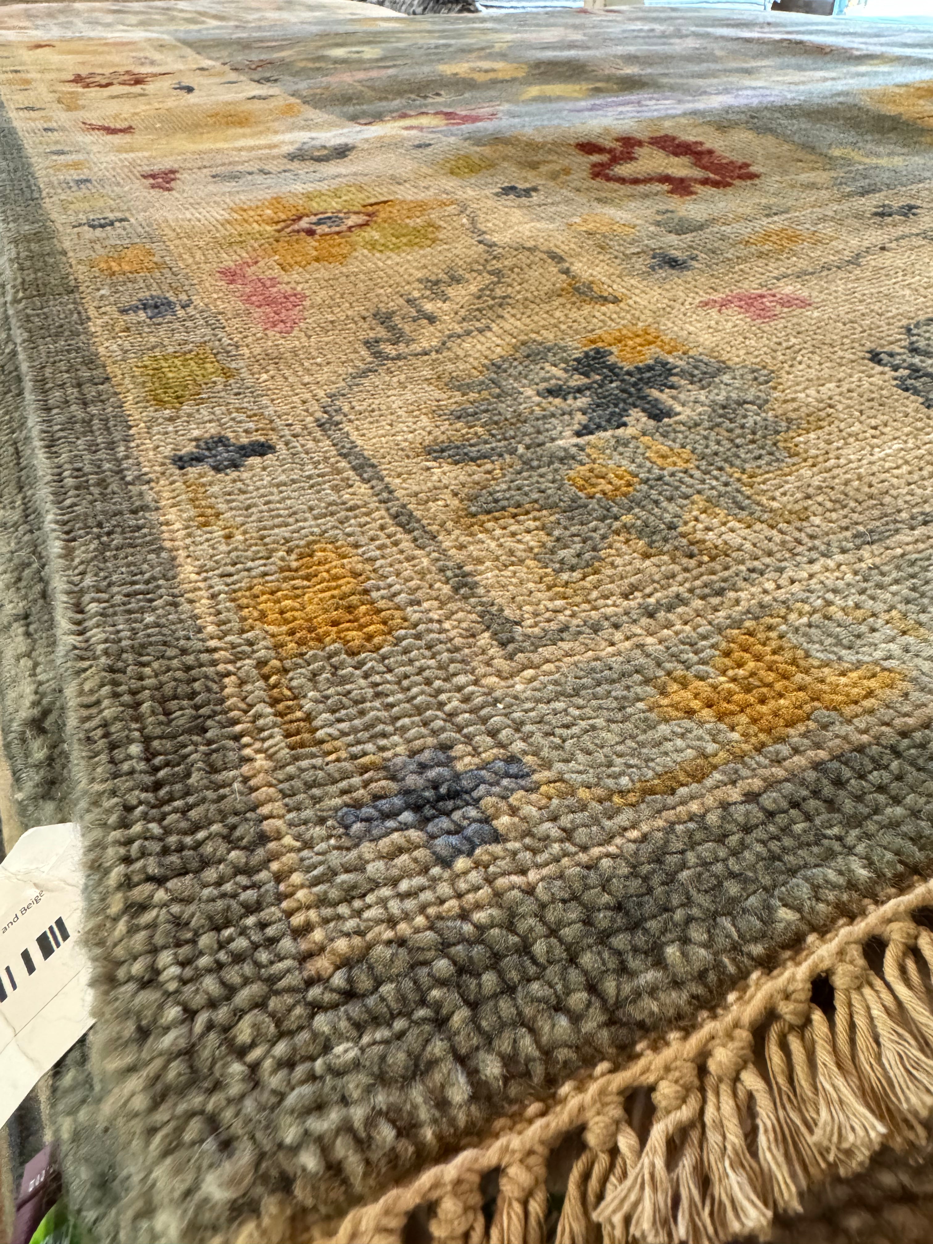 Armstrong Quaker Rug Jen Armstrong 7.9x9.9 Grey Hand-Knotted Oushak – Banana Manor Rug ...
