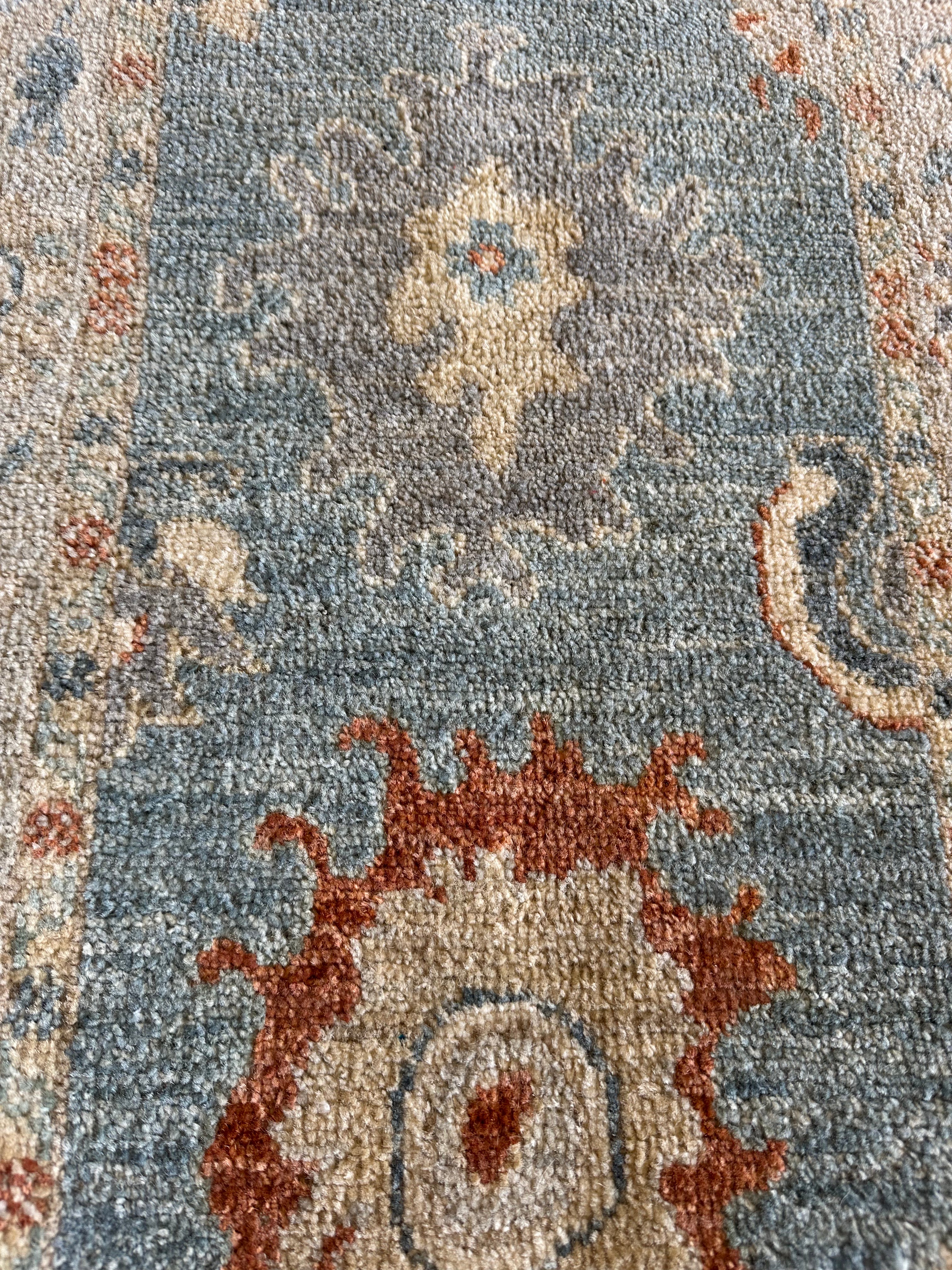 Karen Wacker 1.11x4.1 Blue Afghani Whitewashed Oushak