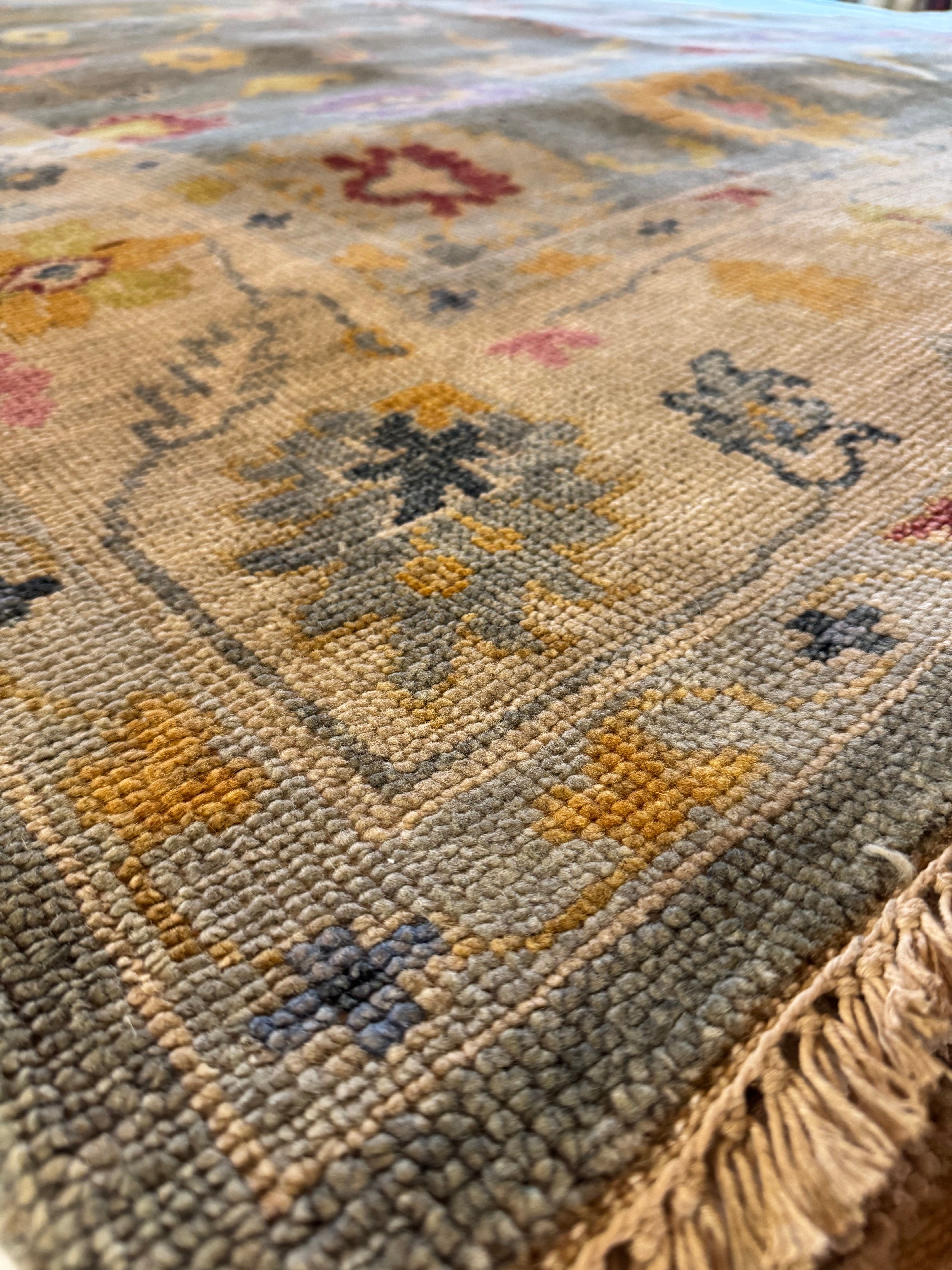 Armstrong Quaker Rug Jen Armstrong 7.9x9.9 Grey Hand-Knotted Oushak – Banana Manor Rug ...