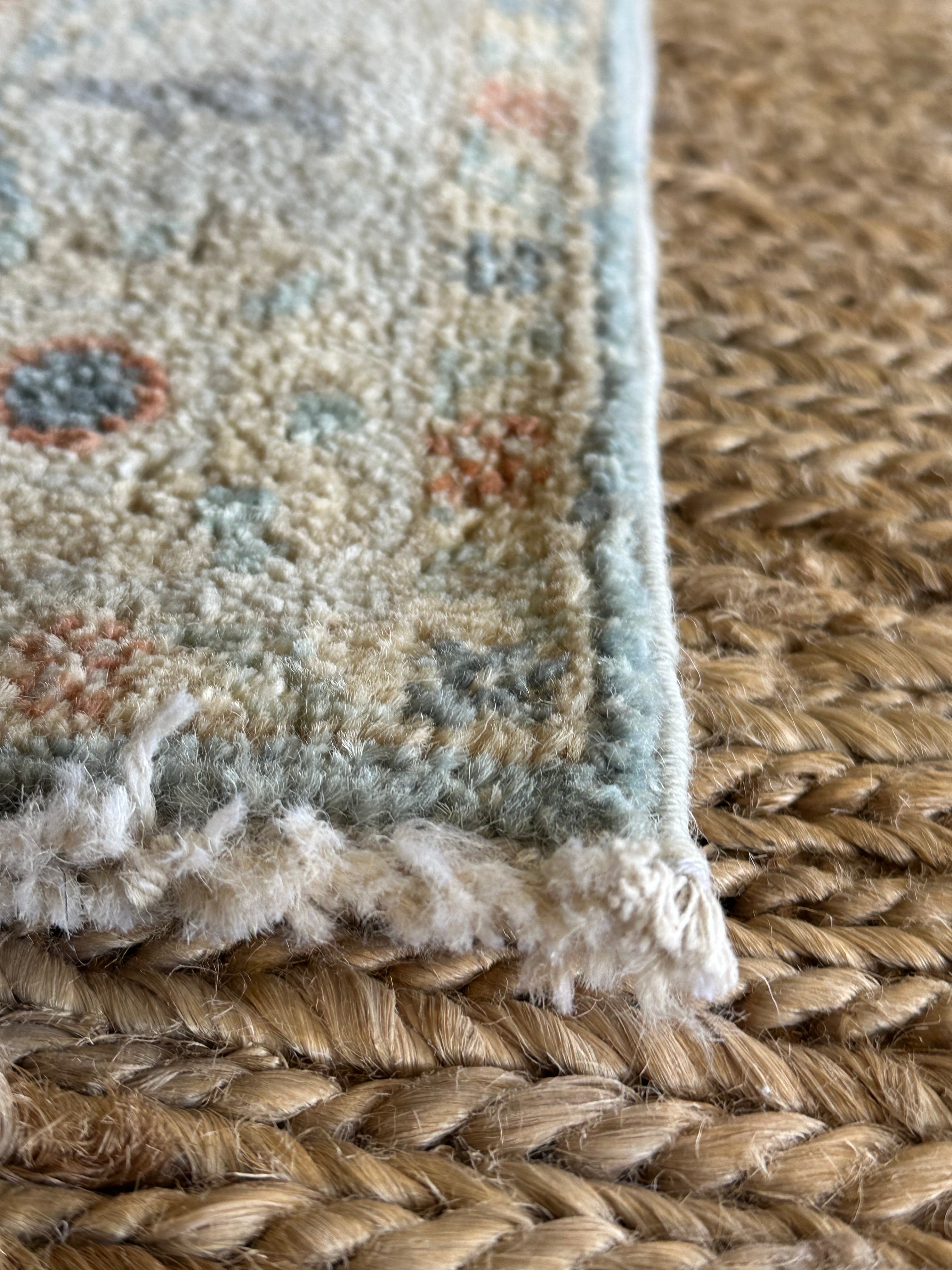 Karen Wacker 1.11x4.1 Blue Afghani Whitewashed Oushak