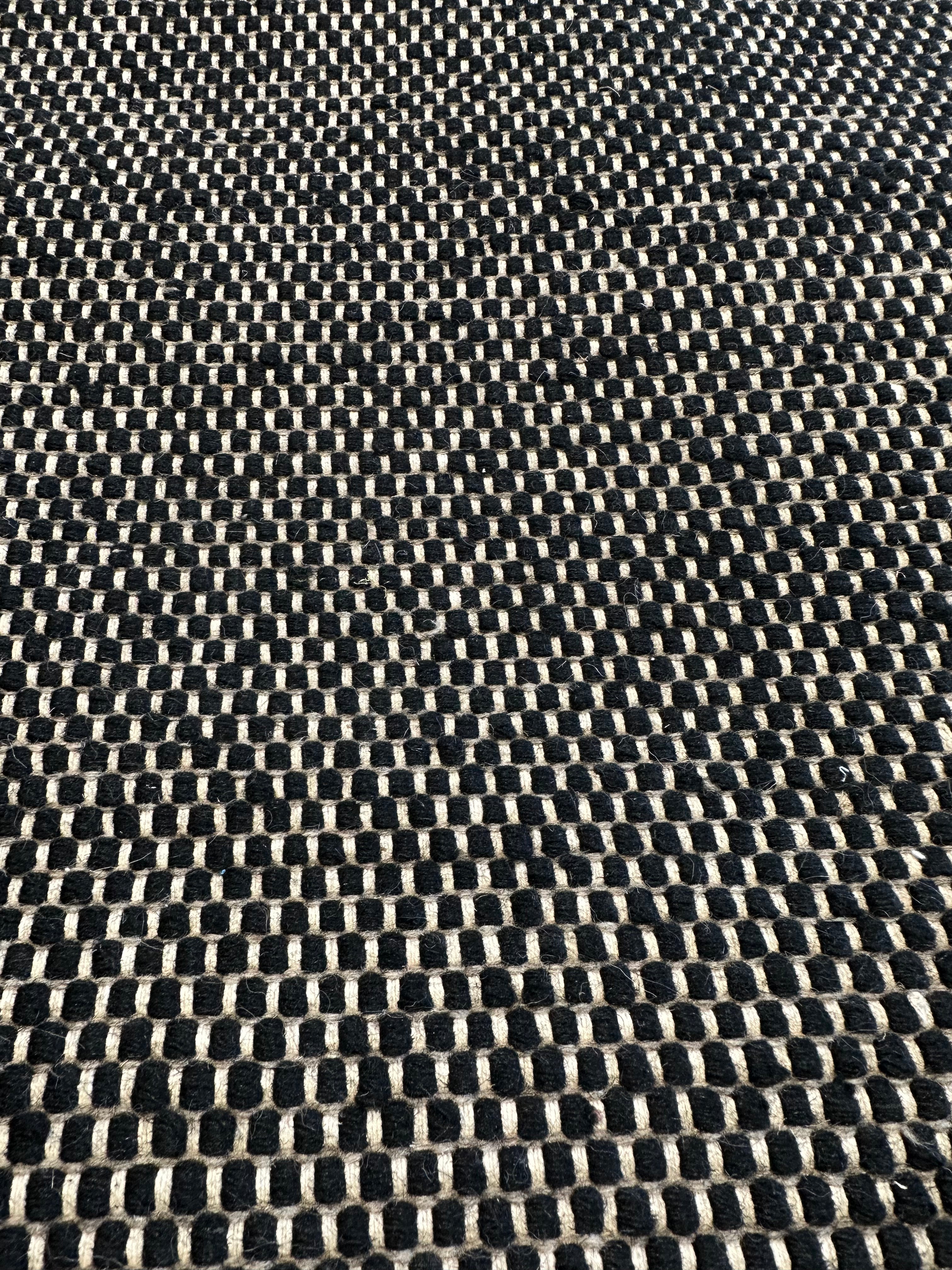 Jay 5x6.3 Black Handwoven Durrie Rug