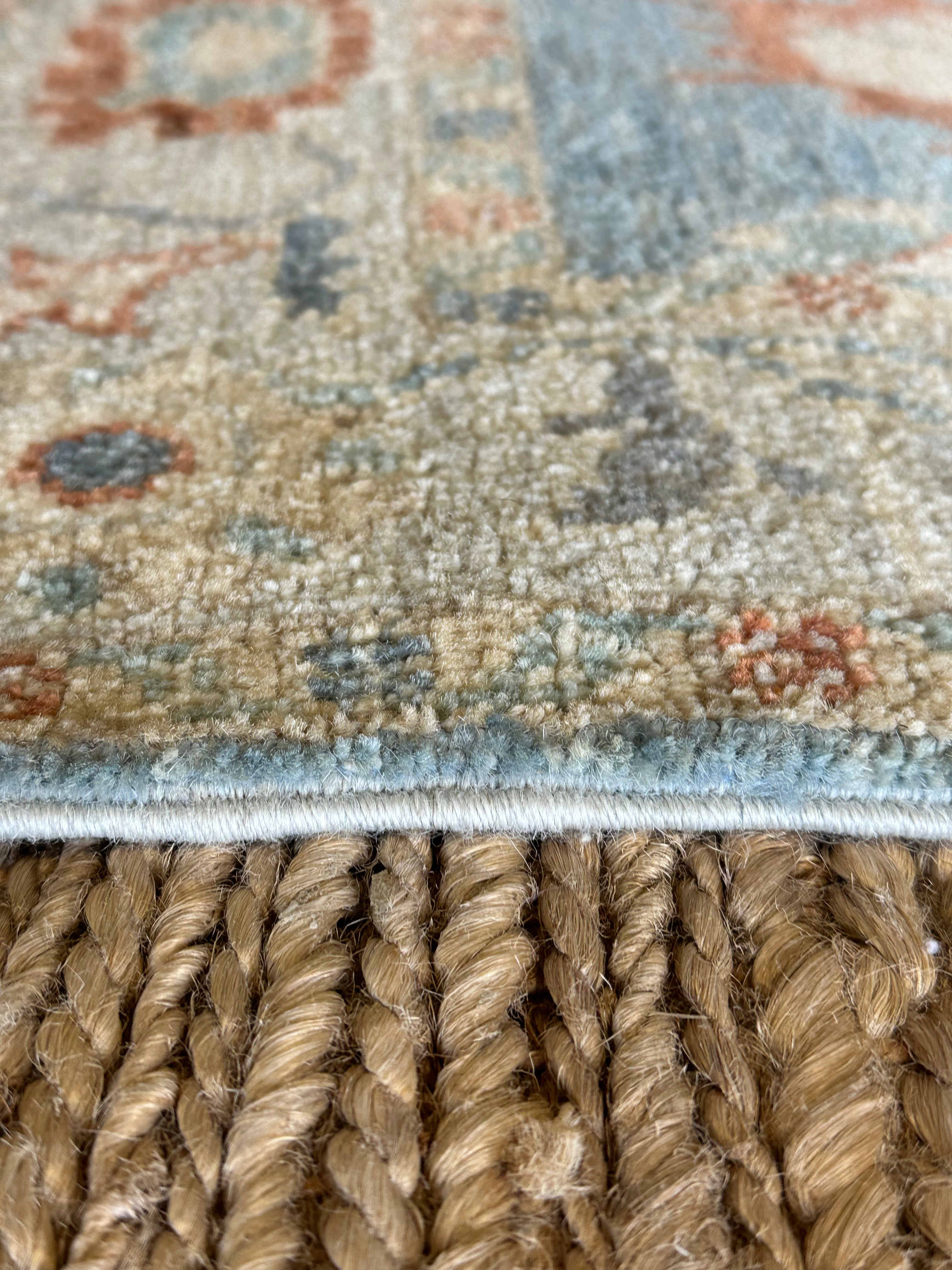 Karen Wacker 1.11x4.1 Blue Afghani Whitewashed Oushak