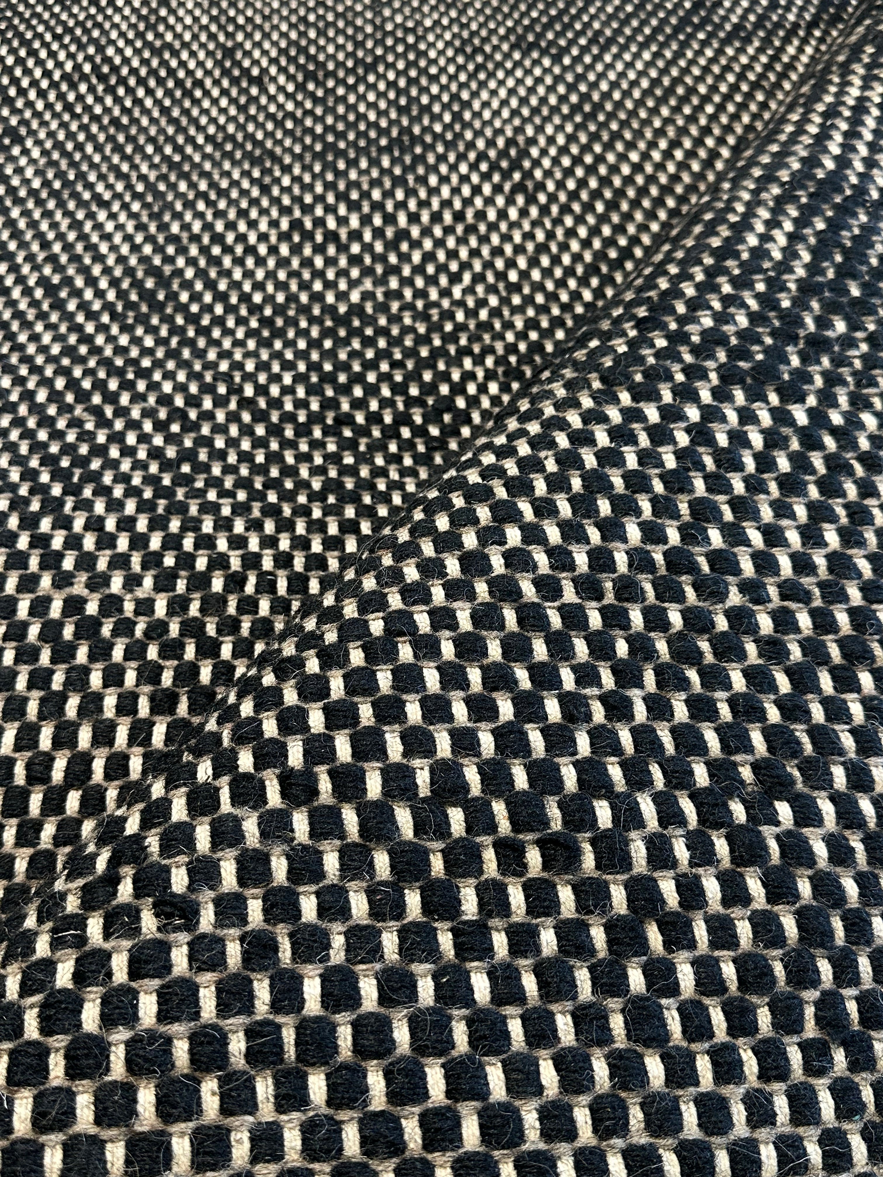 Jay 5x6.3 Black Handwoven Durrie Rug
