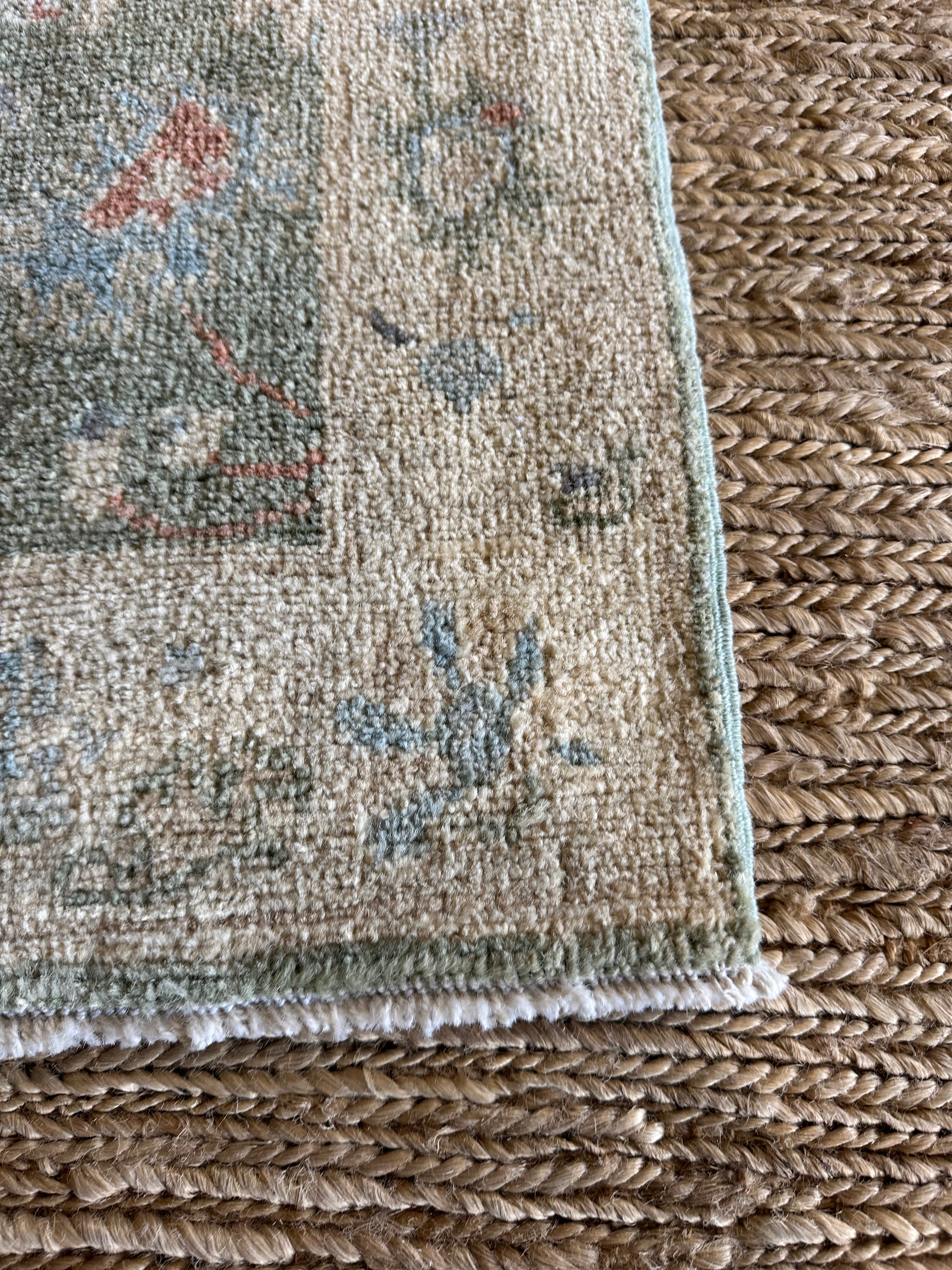 Amalina Ace 2x3 Green Afghani Whitewashed Oushak