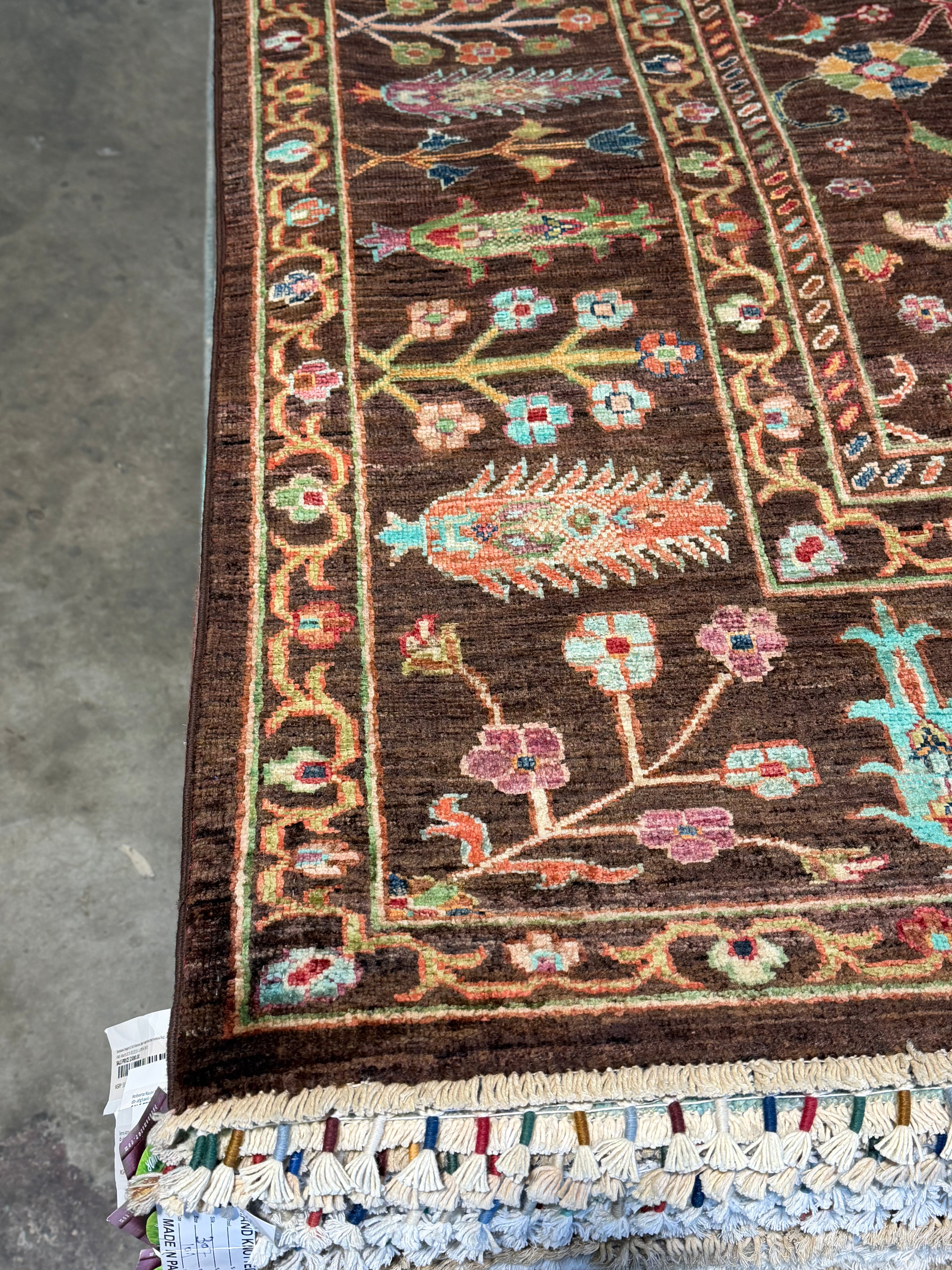 Mary Ann Hagan 6.11x9.8 Brown Afghani Sultani Rug
